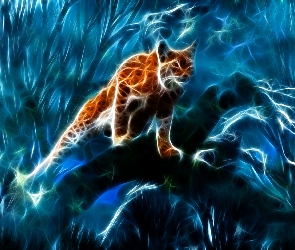 Las, Fractalius, Drzewa, Gałąź, Ryś