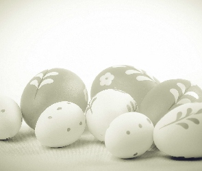 Wielkanoc, Malowane Jajka, Czarno-Białe