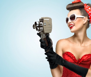 Kamera, Stylizacja pin-up, Kobieta