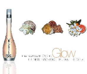 perfumy, flakon, kwiaty, J Lo, kamienie, owoce
