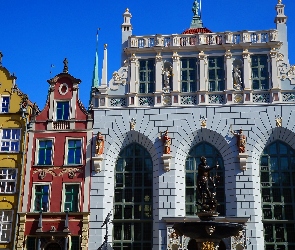 Gdańsk, Neptun, Dwór Artusa, Posąg, Stare Miasto