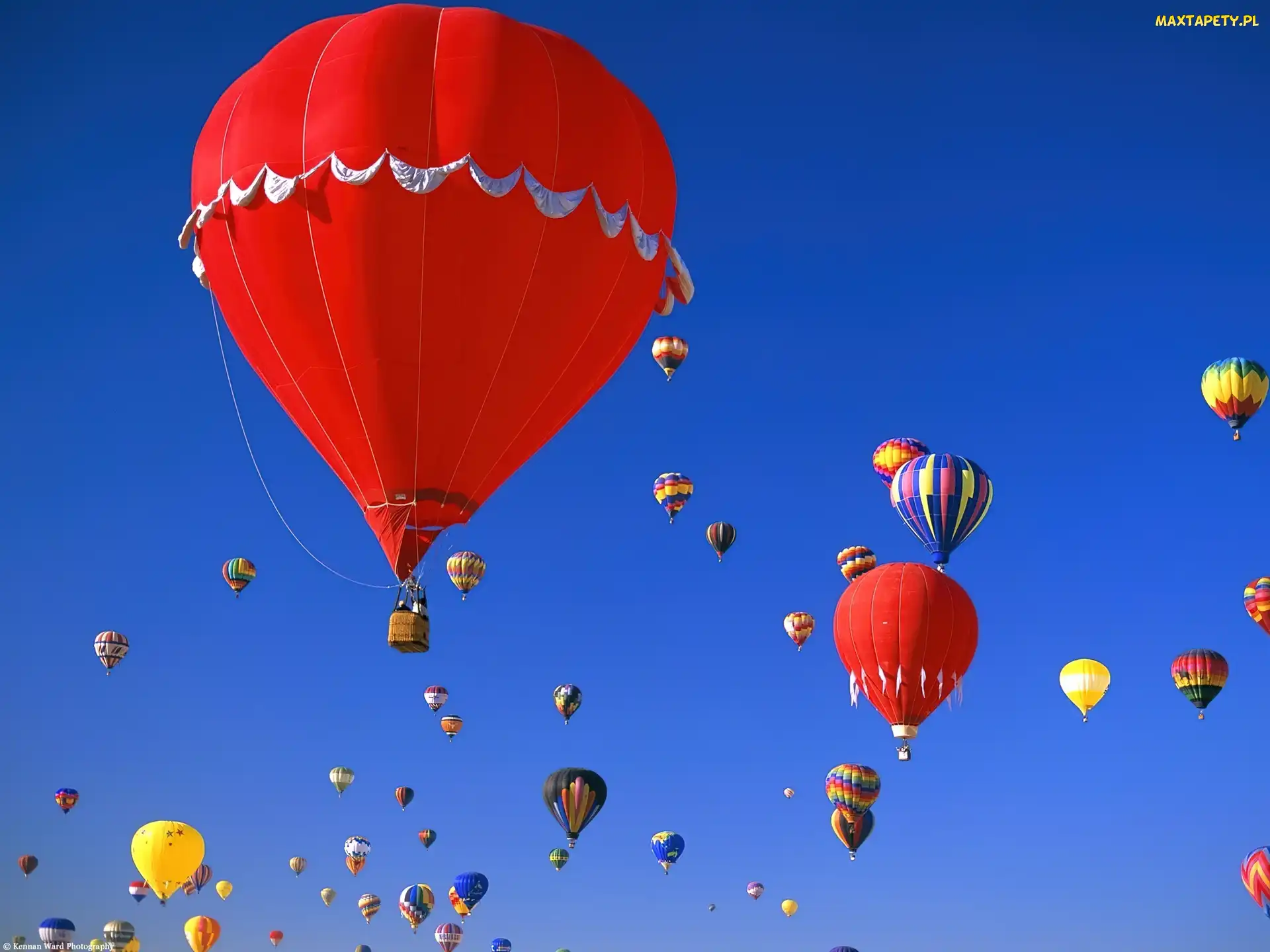 Kolorowe, Balony, Niebo