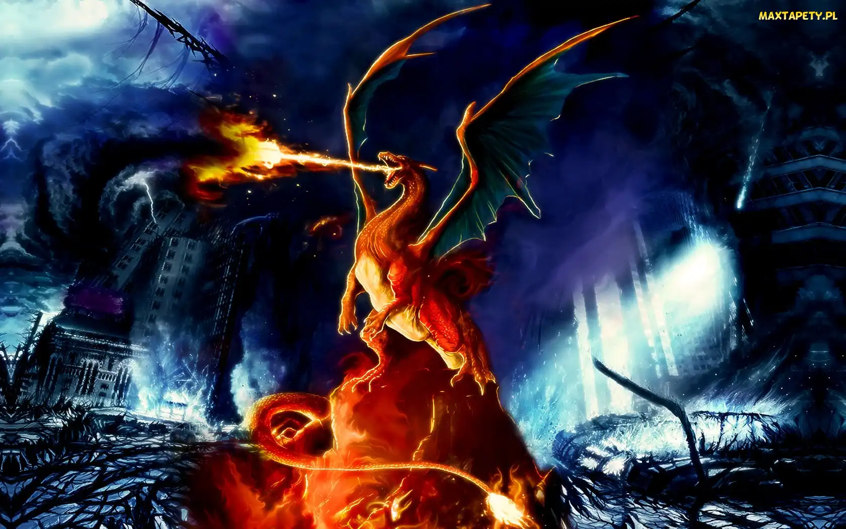 Ogień, Fantasy, Smok