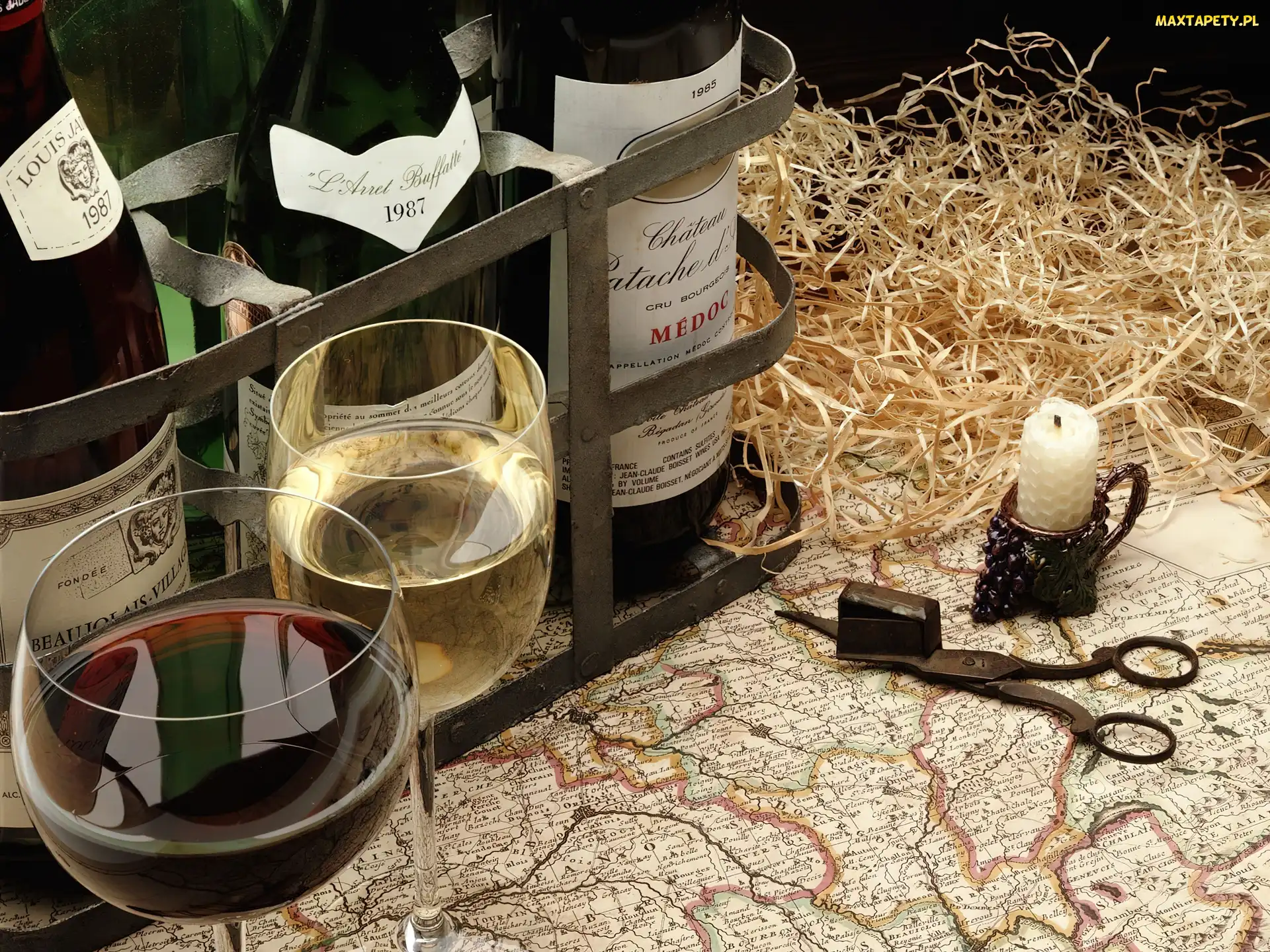 Medoc, Wina, Kieliszki, Skrzynka