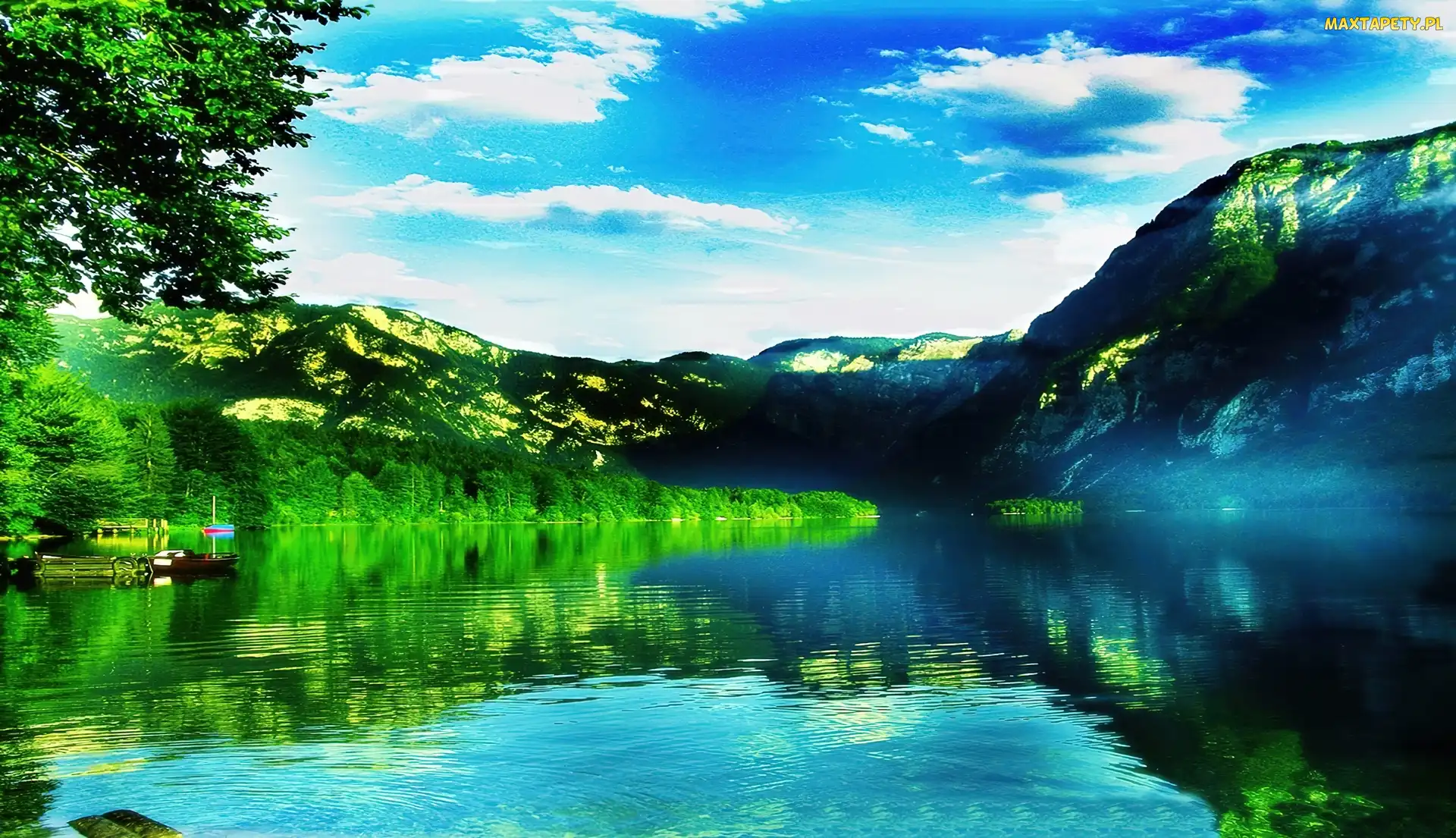 Góry, Łódka, Jezioro