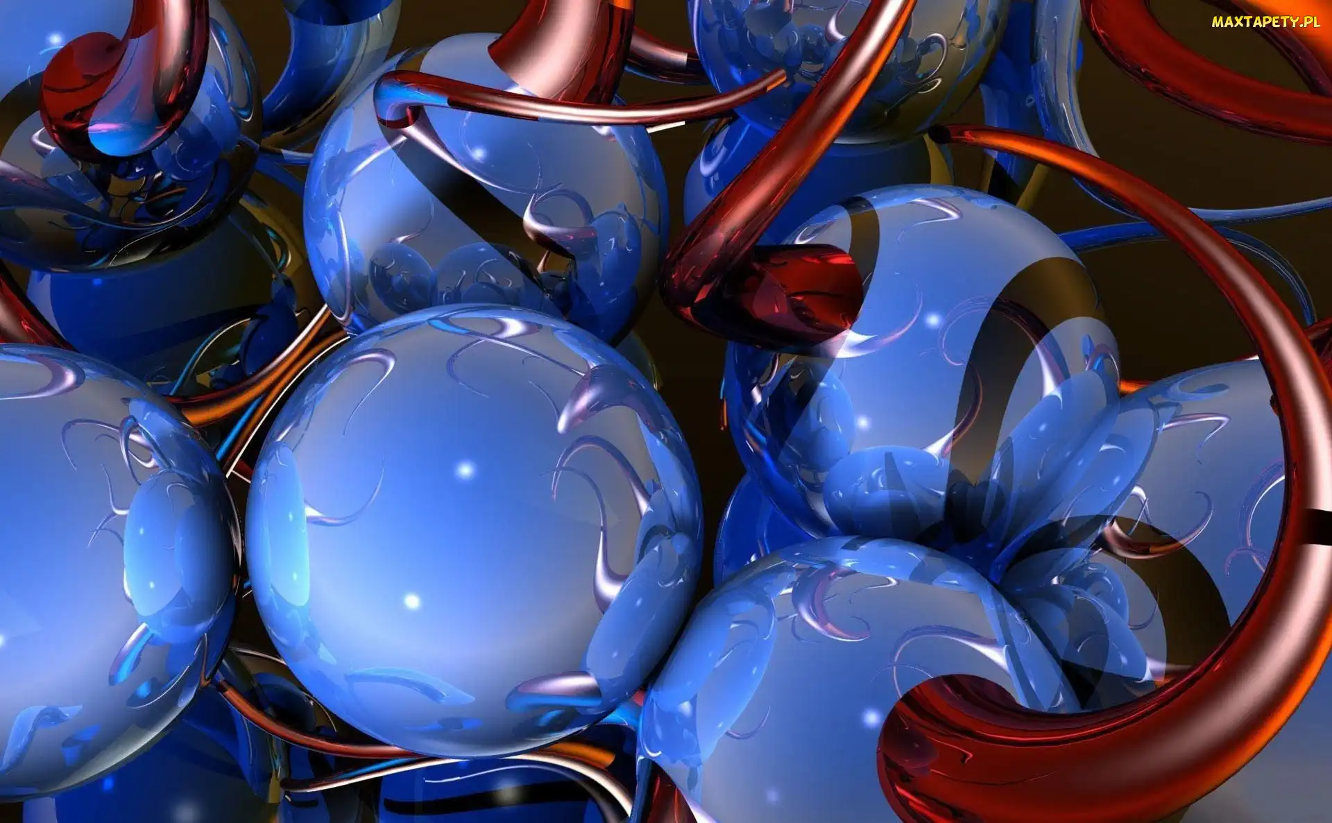 Kule, 3D, Niebieskie