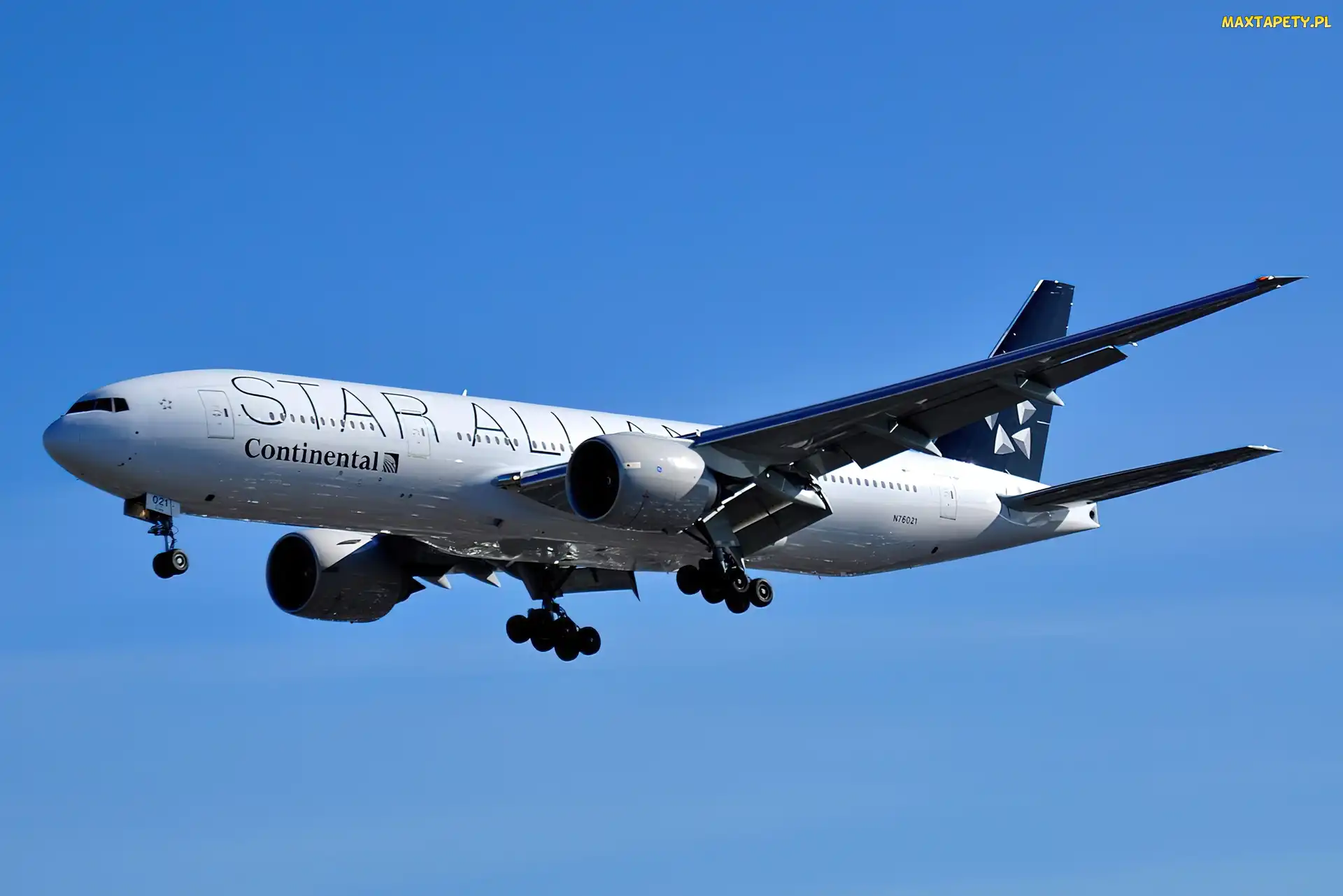 Samolot, Niebo, Podwozie, Boeing 777