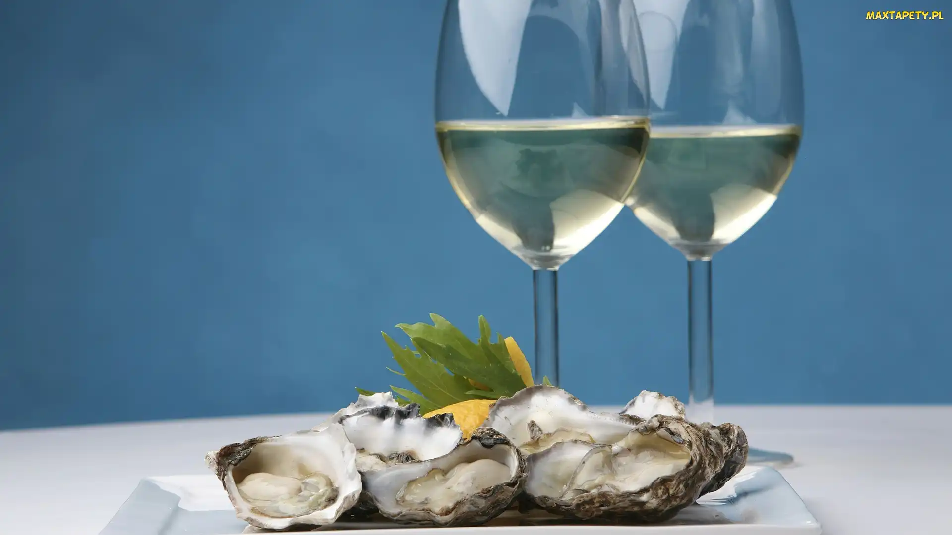 Wino, Ostrygi, Kieliszki
