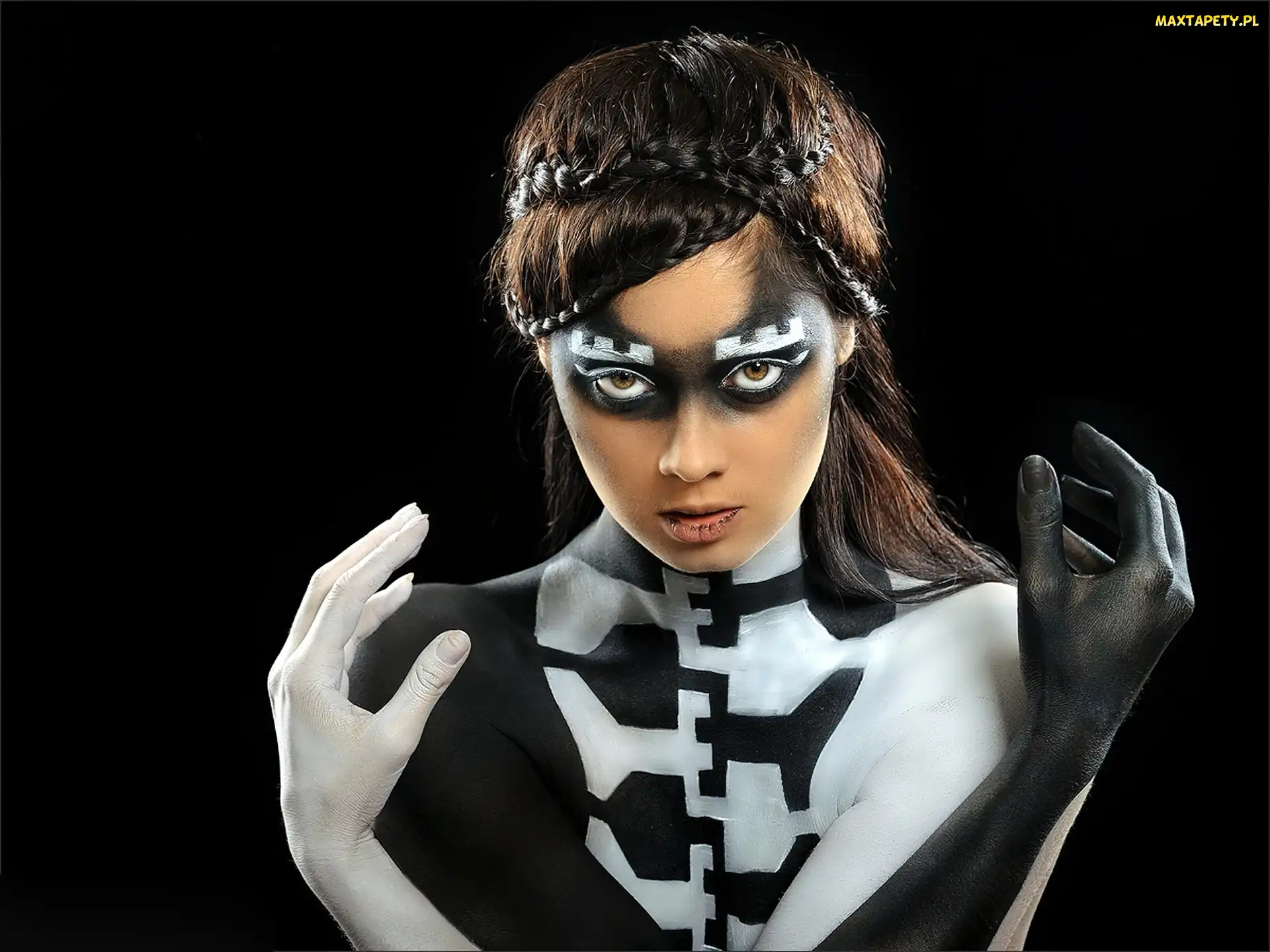Kobieta, Bodypainting, Charakteryzacja, Dłonie, Makijaż