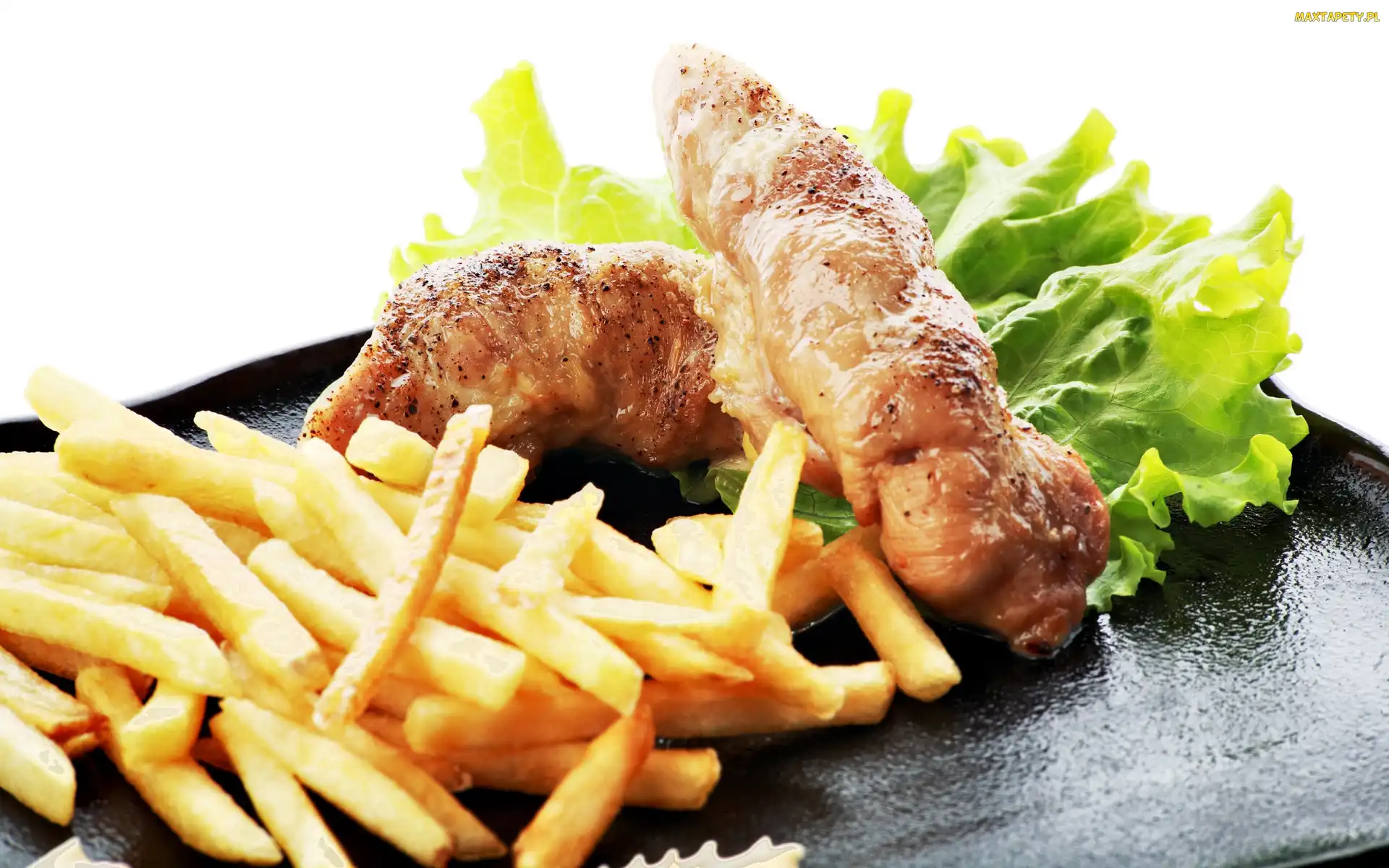 Mięso, Sałata, Frytki