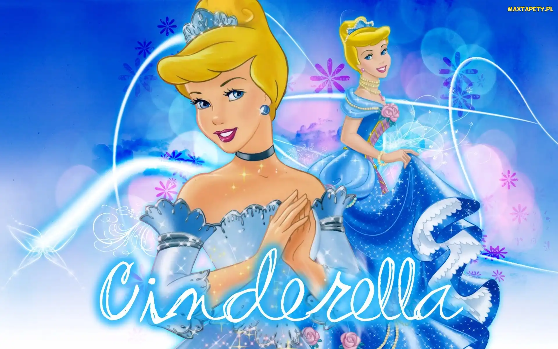 Cinderella, Bal, Suknia, Niebieska, Kopciuszek