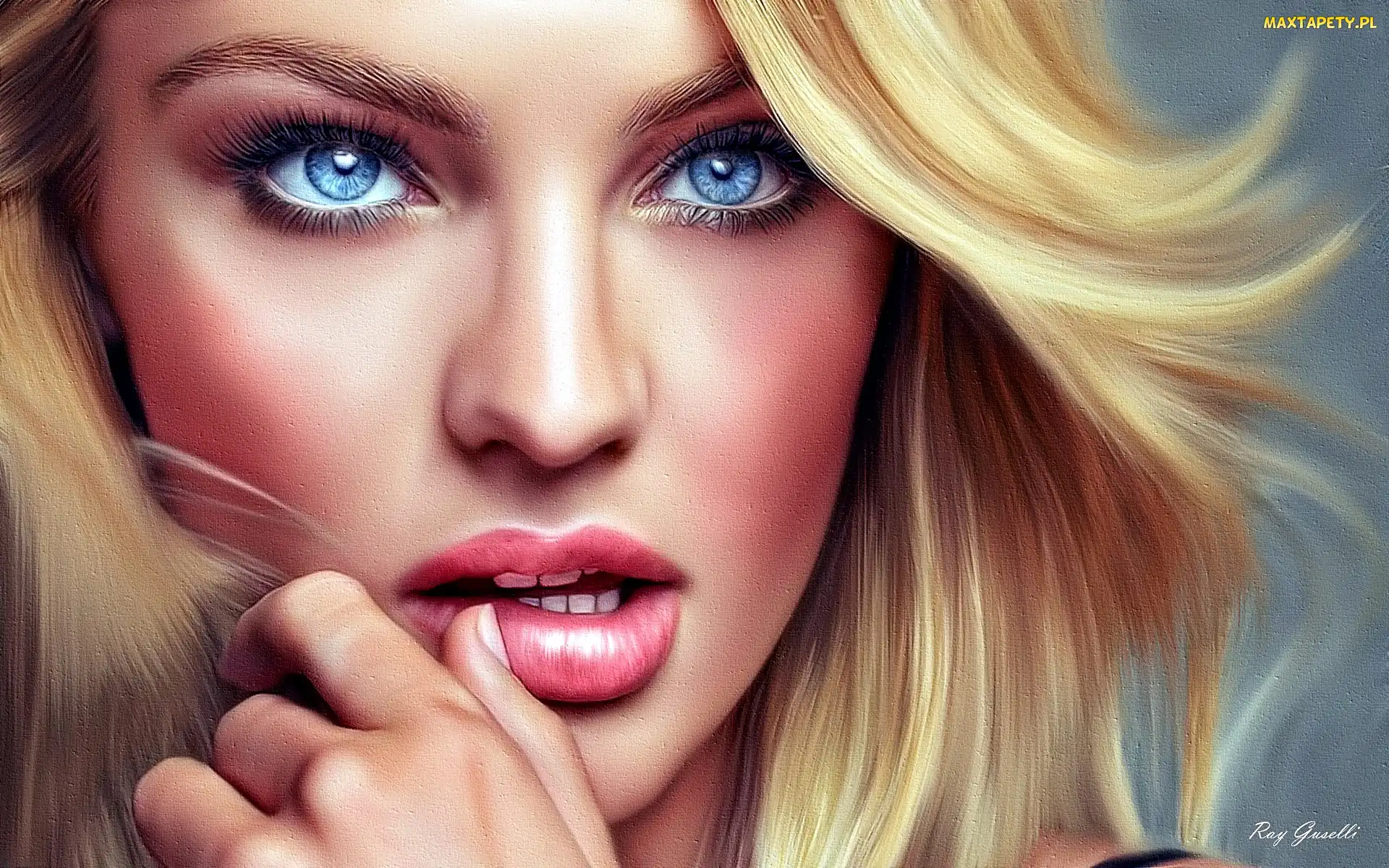 Blondynka, Modelka, Grafika, Makijaż, Candice Swanepoel