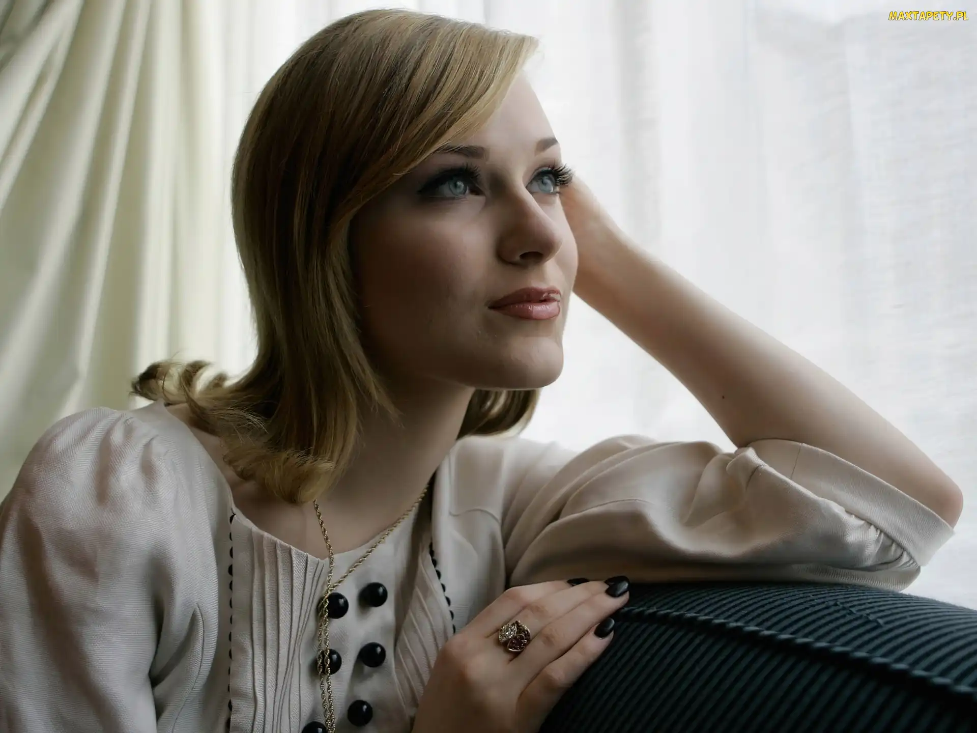 Bluzeczka, Blondynka, Evan Rachel Wood, Spojrzenie