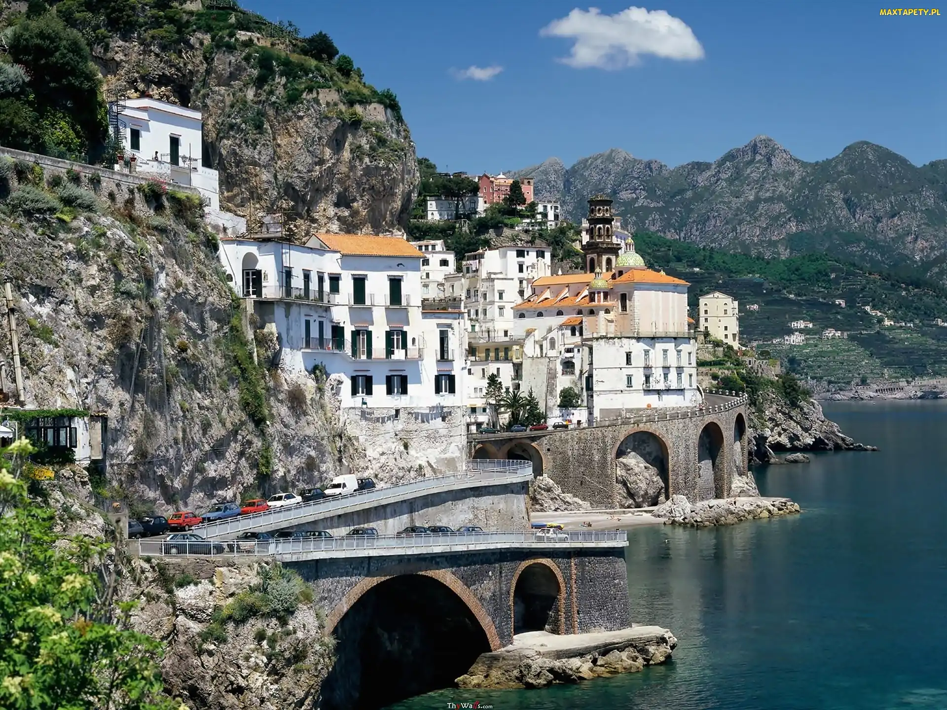 Włochy, Góry, Amalfi, Morze, Atrani