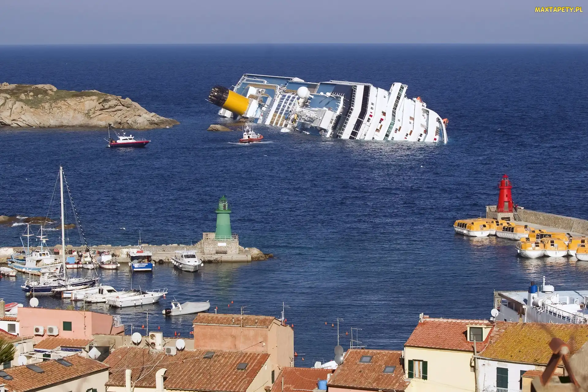 Statek, Costa Concordia, Tonący