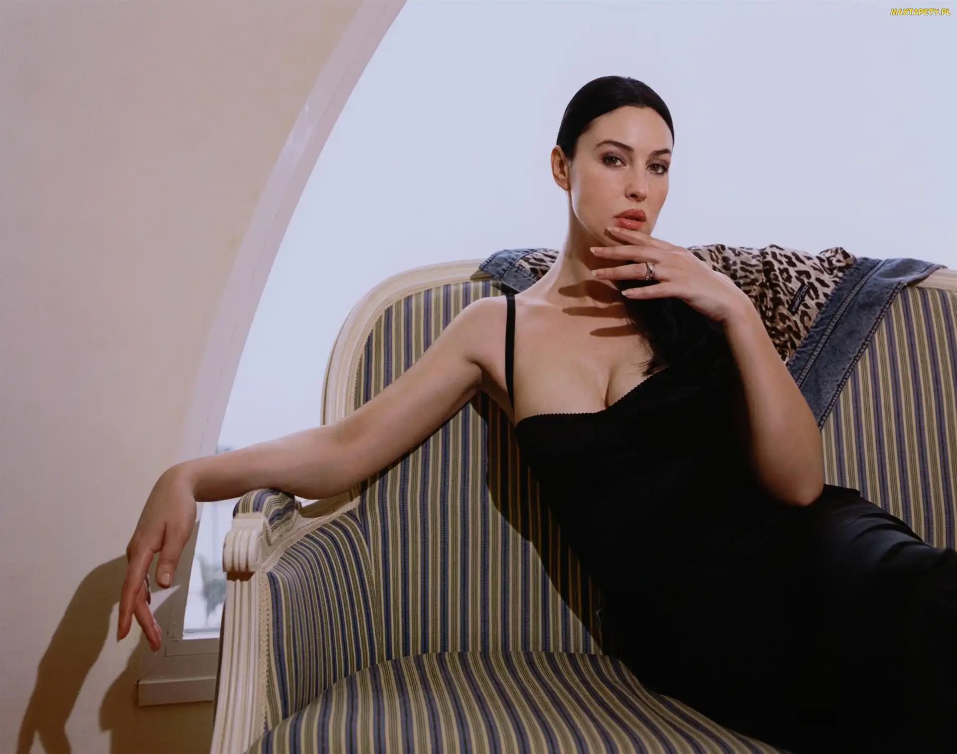 Sukienka, Czarna, Monica Bellucci, Kanapa