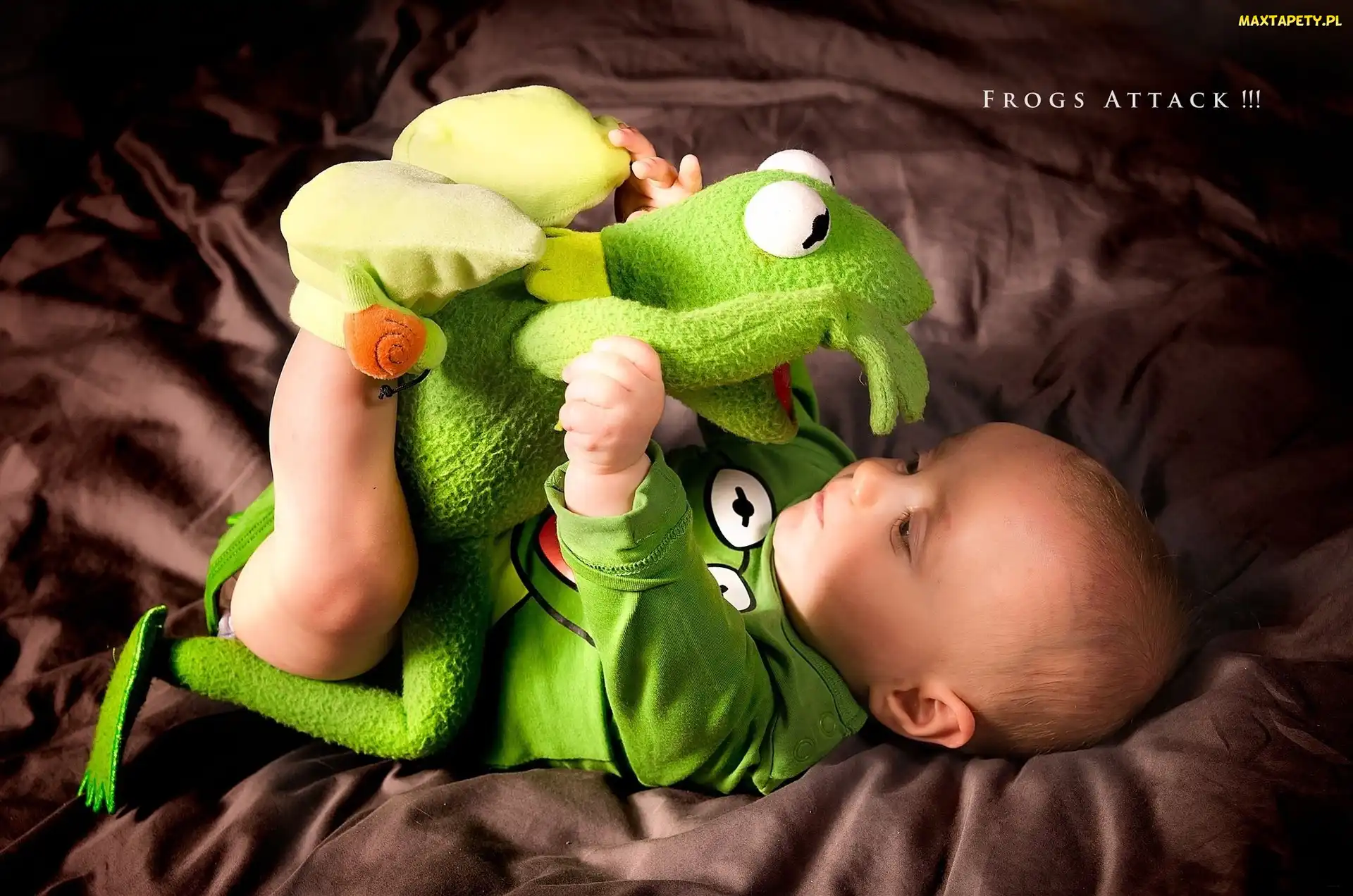 Małe, Kermit, Pluszowa, Żaba, Dziecko