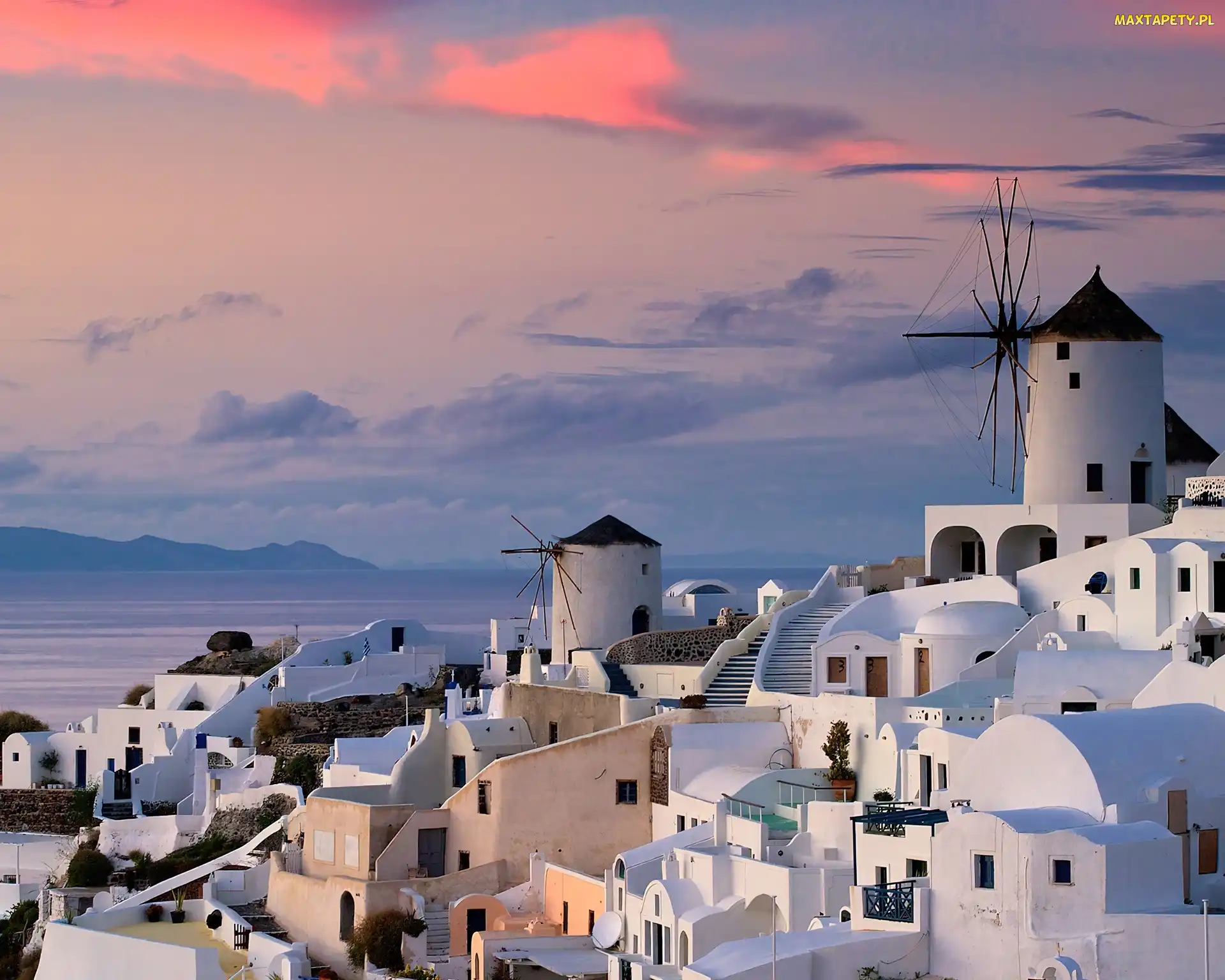 Budynki, Białe, Santorini, Miasteczko