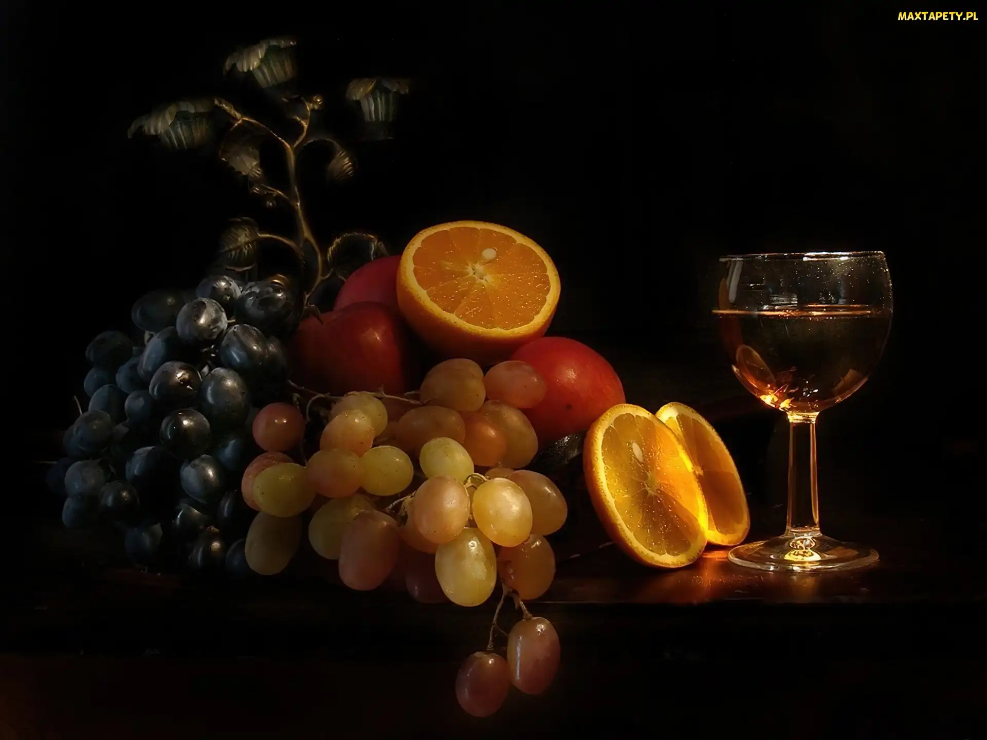 Wina, Lampka, Winogrona, Pomarańcze