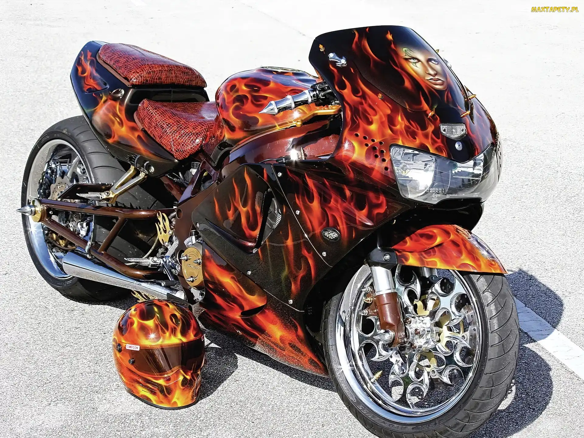 Motocykl, Kask, Ścigacz