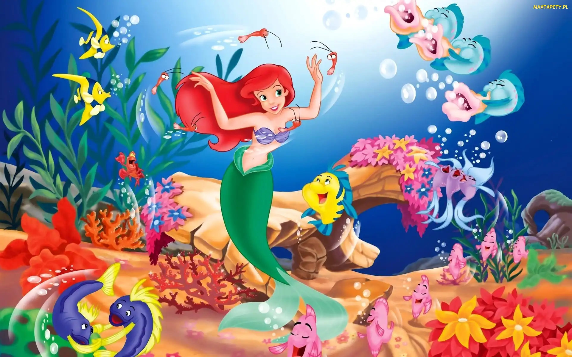 The Little Mermaid, Rybki, Woda, Ariel, Mała Syrenka