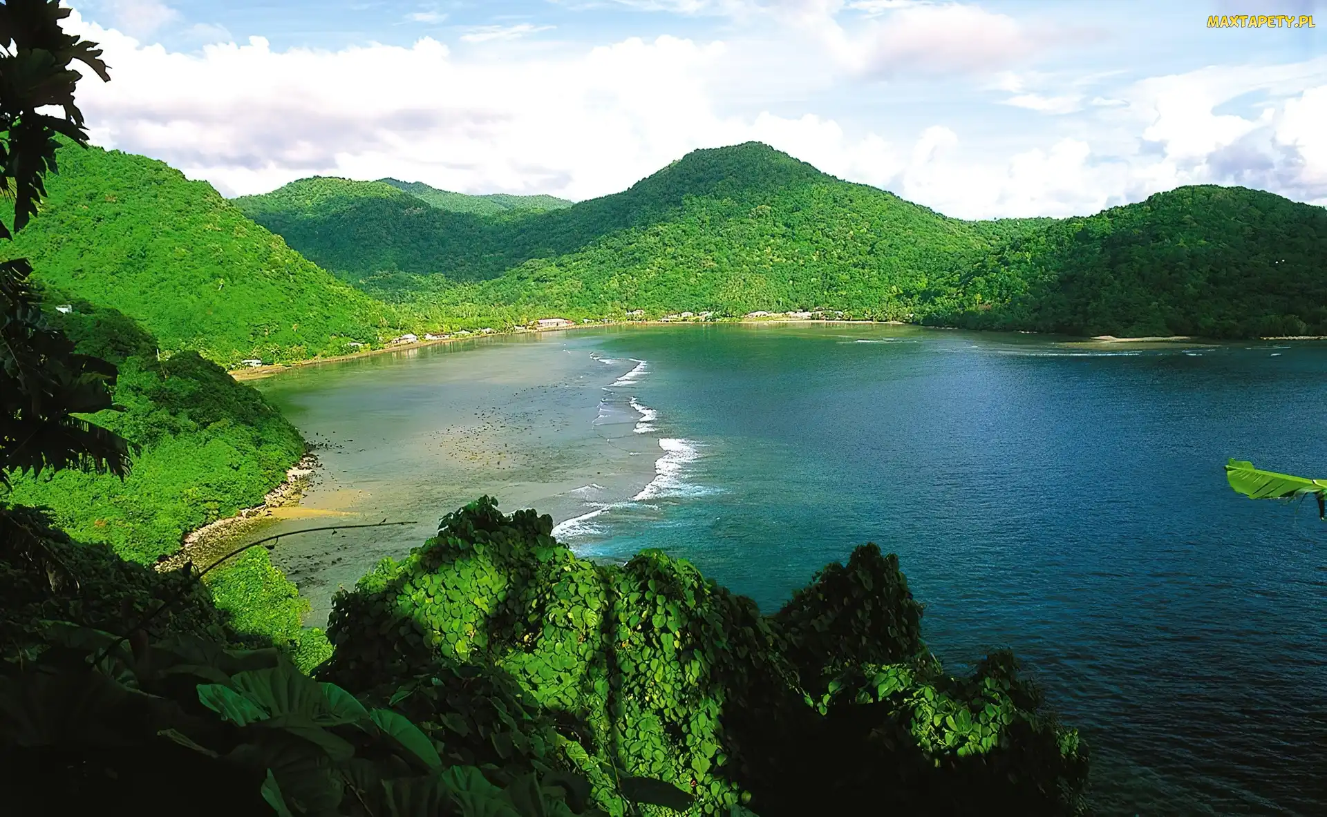 Wyspa, Zieleń, Góry, Ocean, Samoa