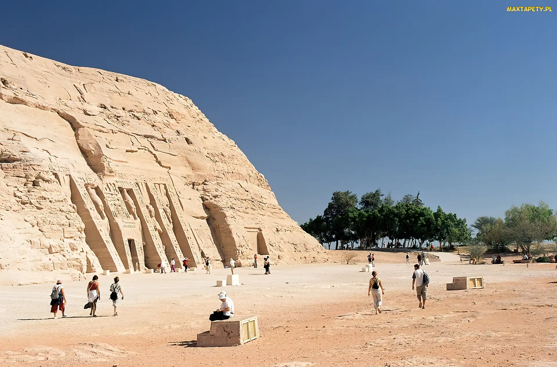 Abu Simbel, Drzewa, Ludzie, Świątynia, Egipt