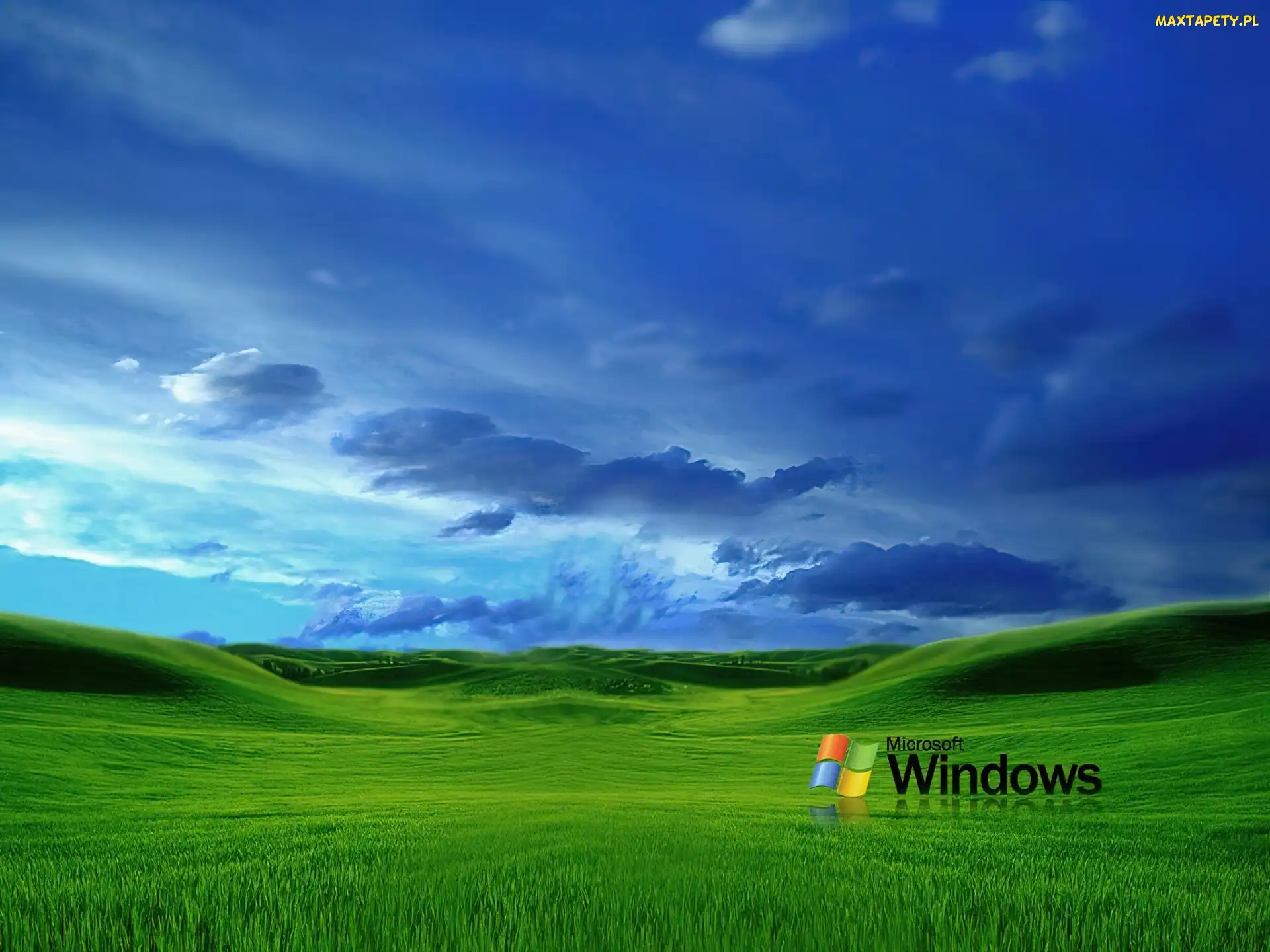łąki, Chmury, Windows XP