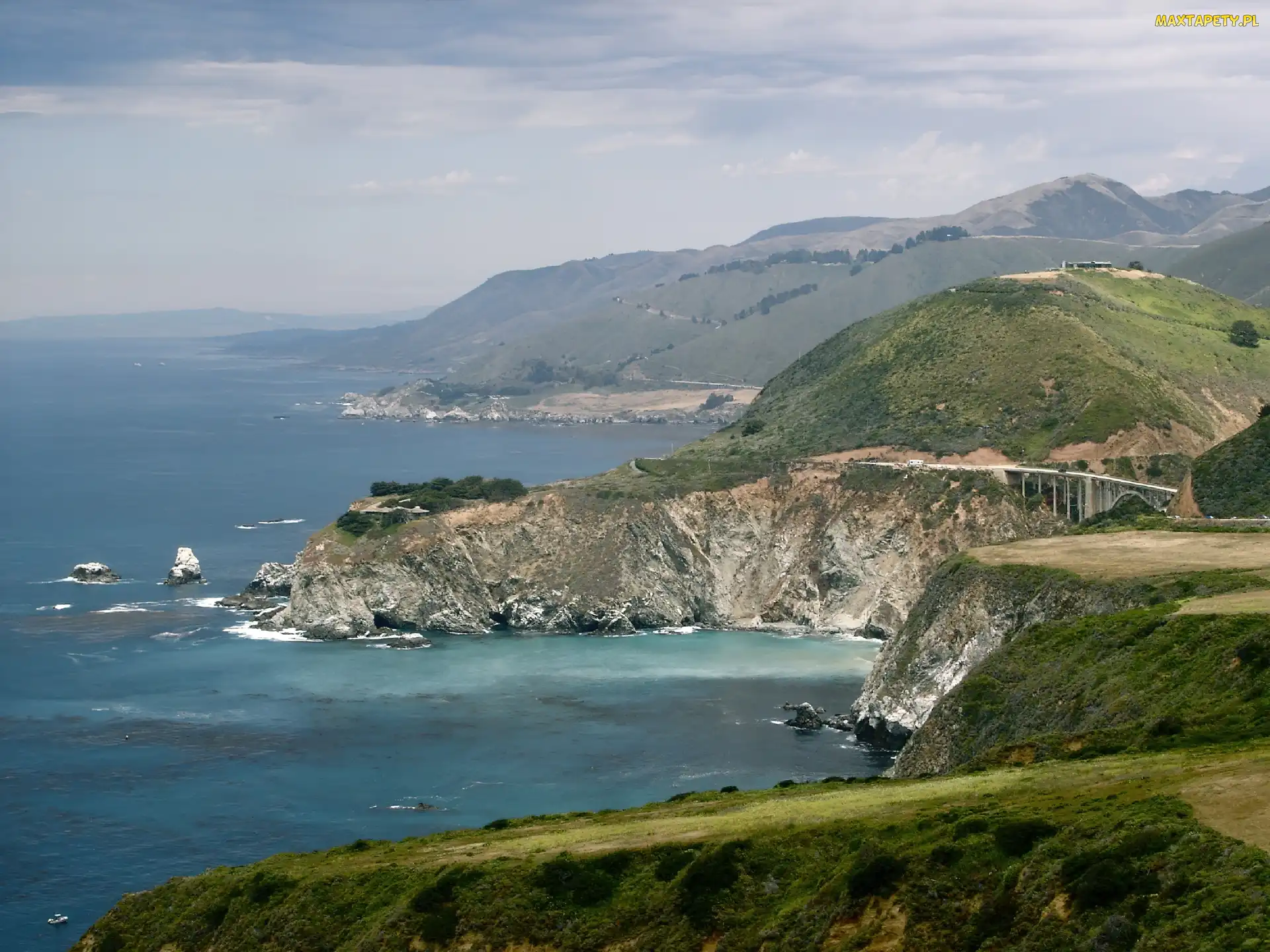 Big Sur, Trawa, Woda