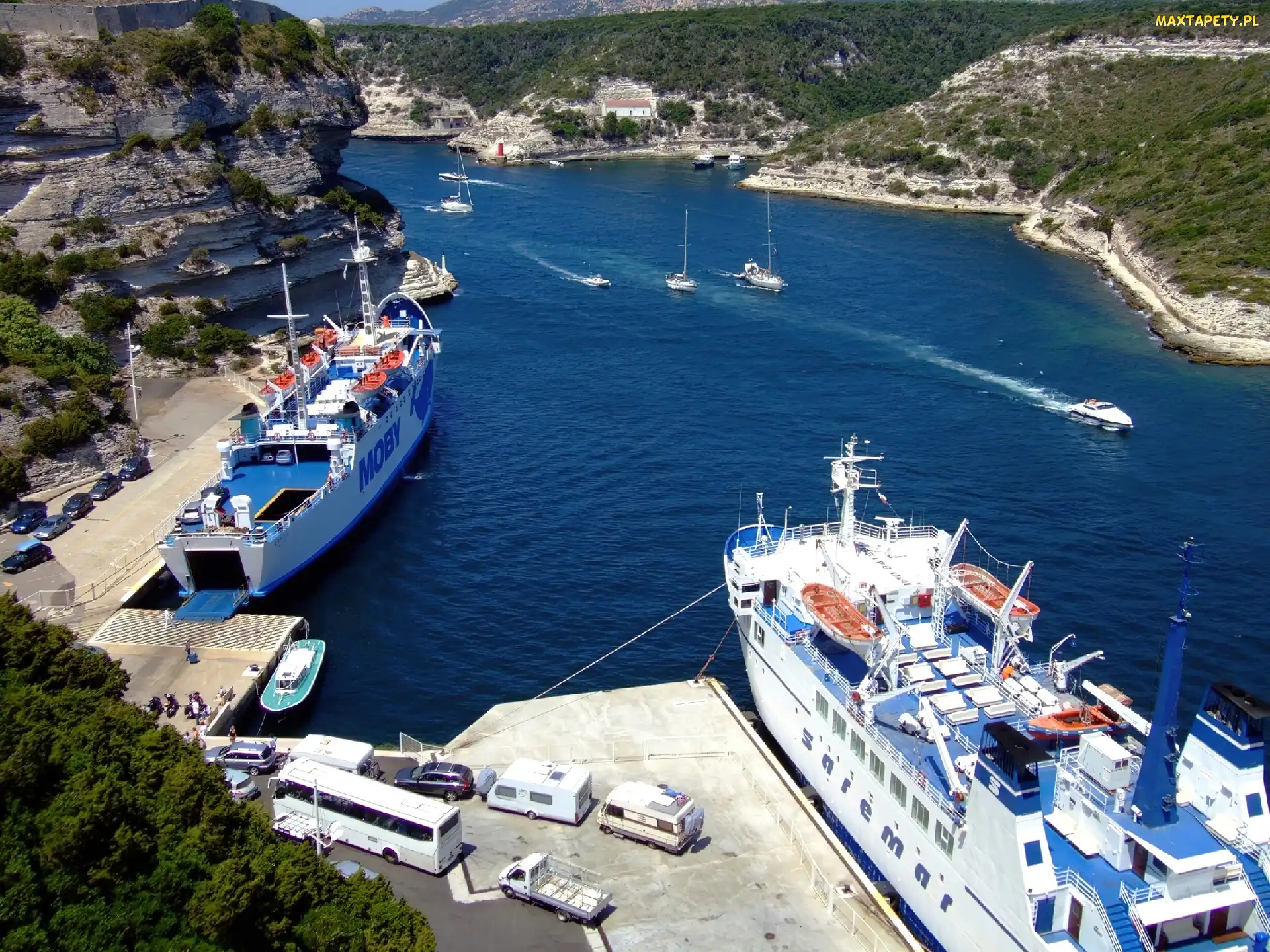 Statki, Woda, Francja, Bonifacio