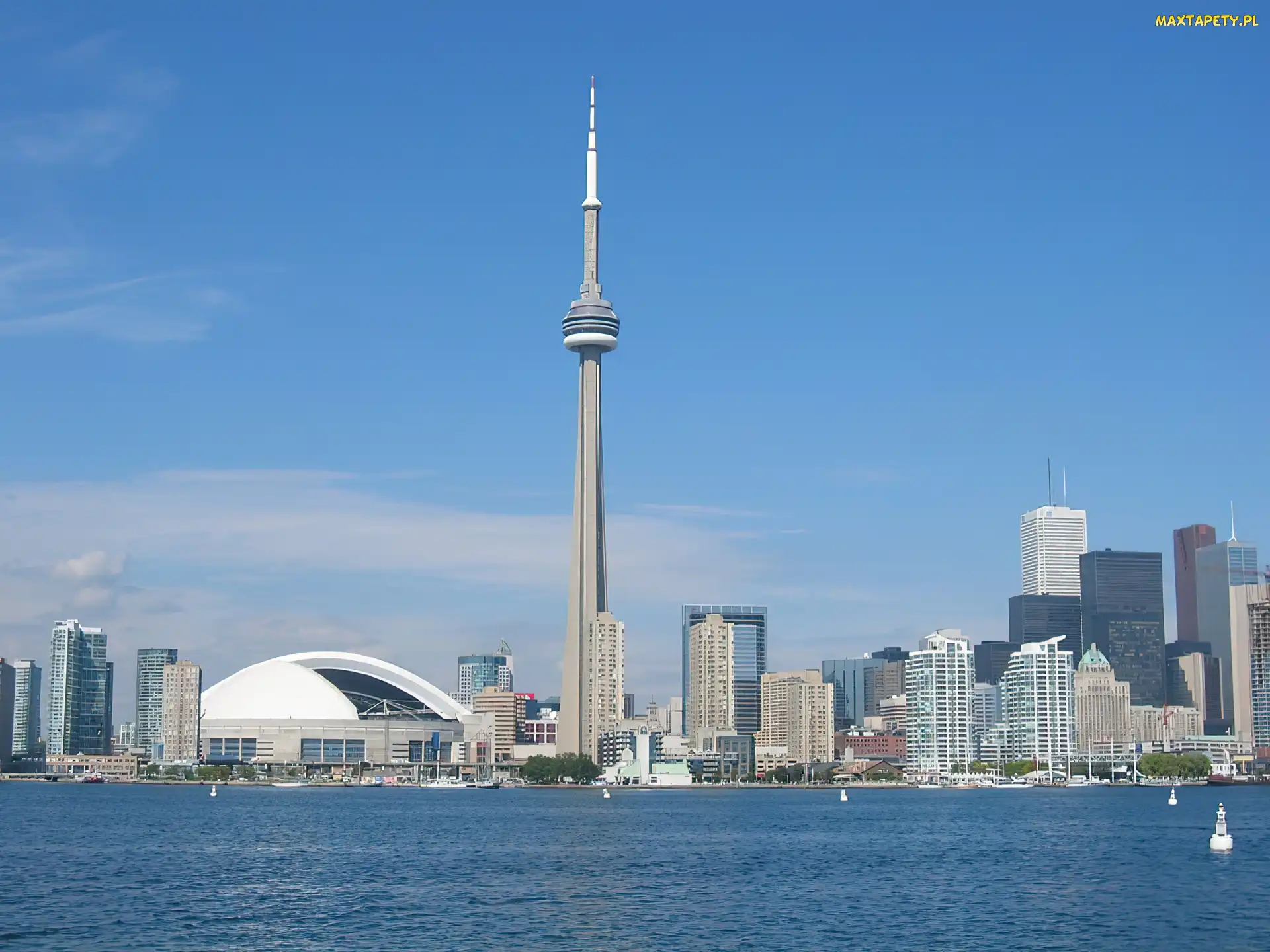 Wieża, Woda, Panorama, Toronto