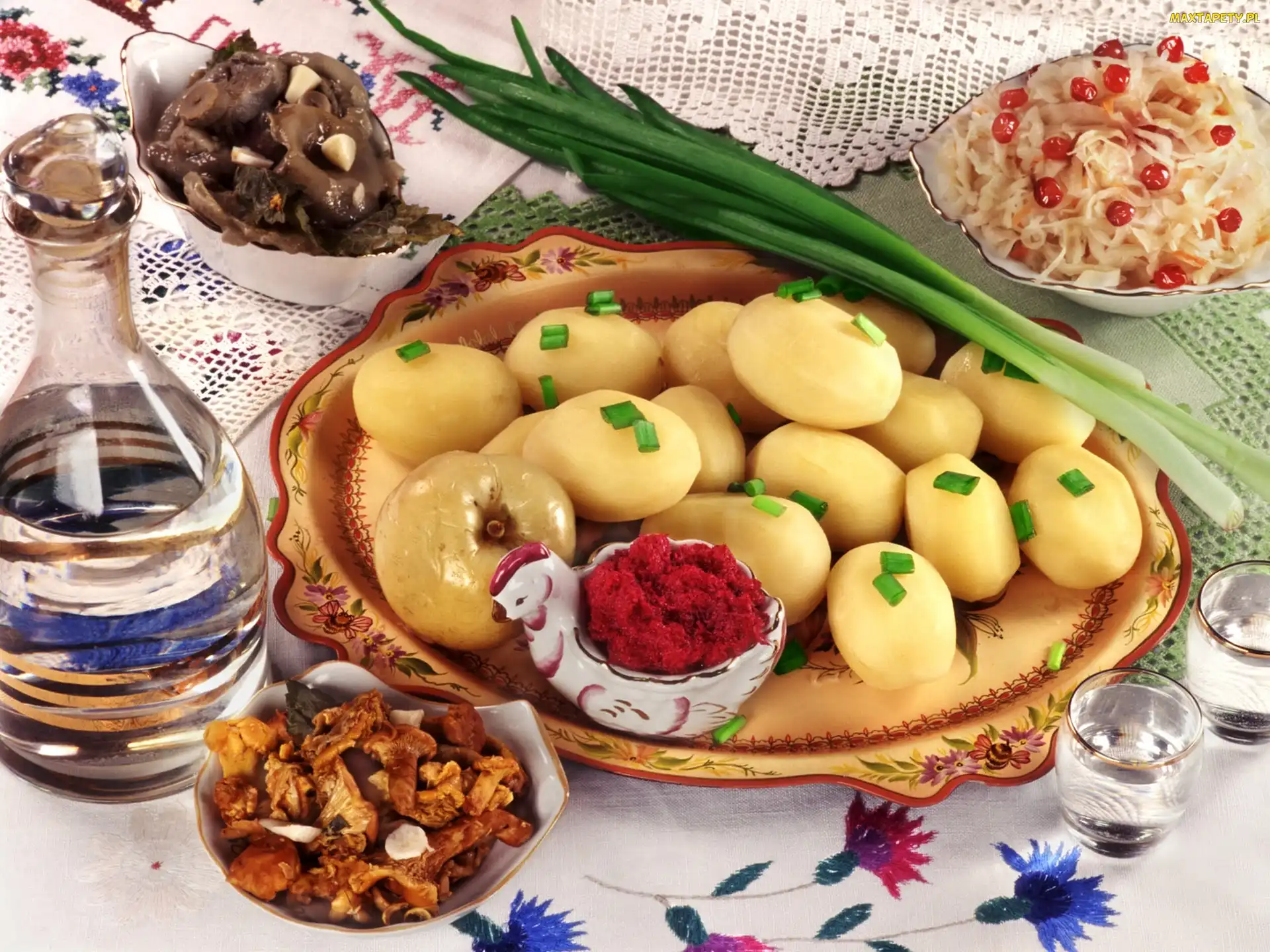 Szczypiorek, Surówki, Ziemniaczki, Grzybki