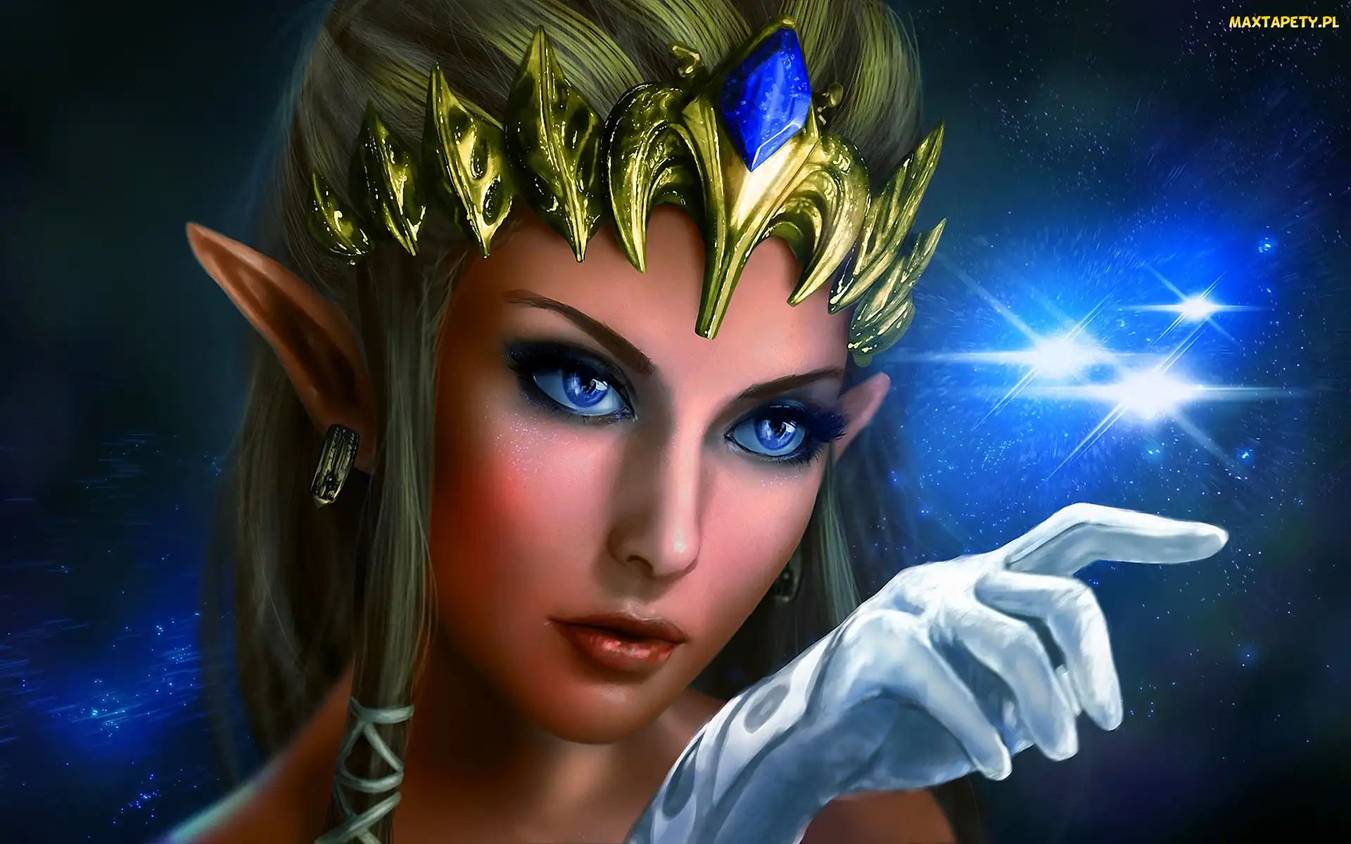 Kobieta, Dłoń, Diadem, Elf