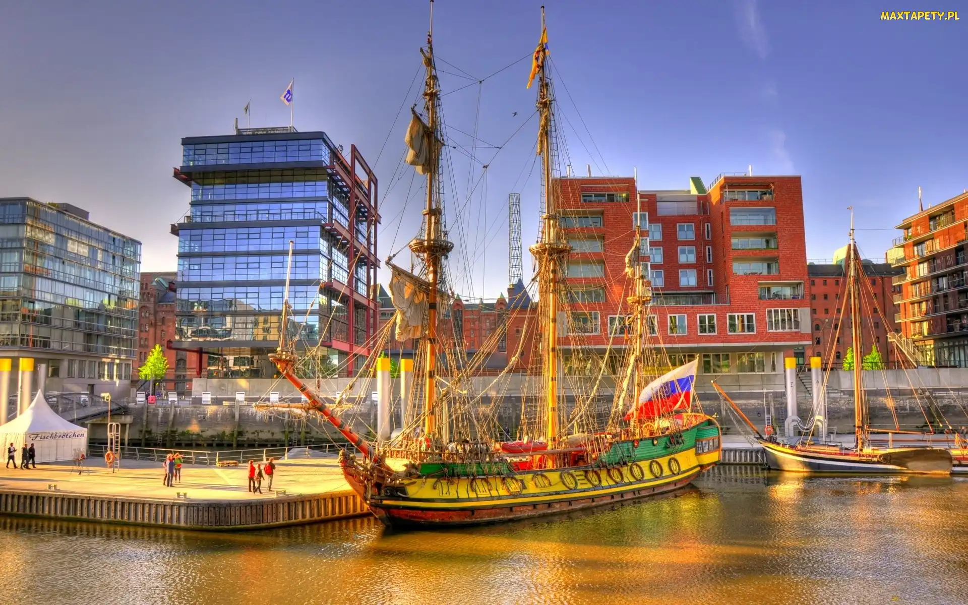 Port, Budynki, Statek, Żaglowy