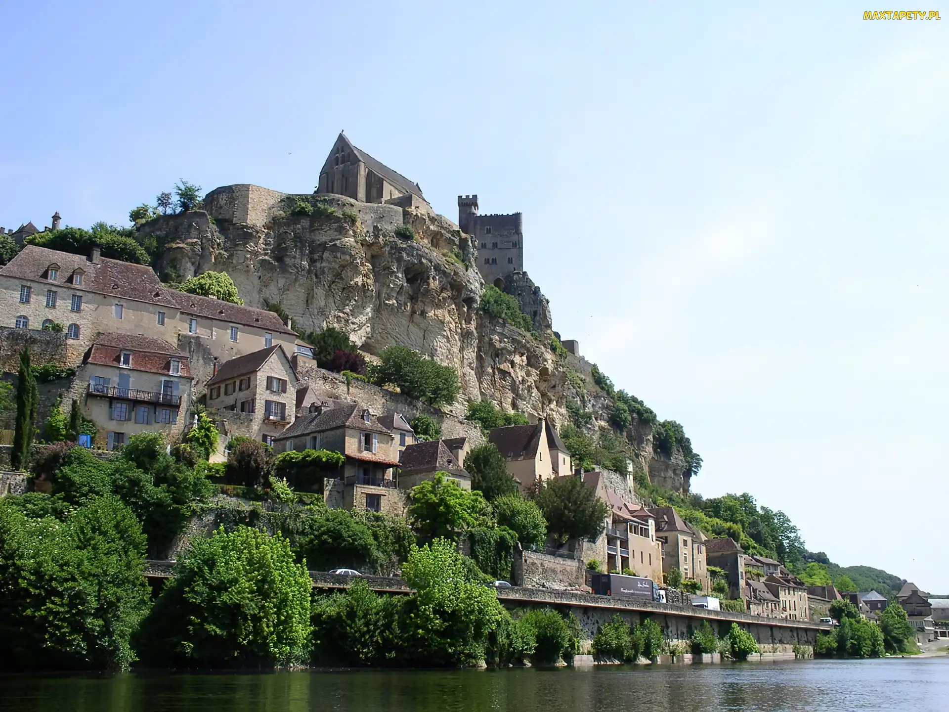 Woda, Zabudowa, Beynac, Francja