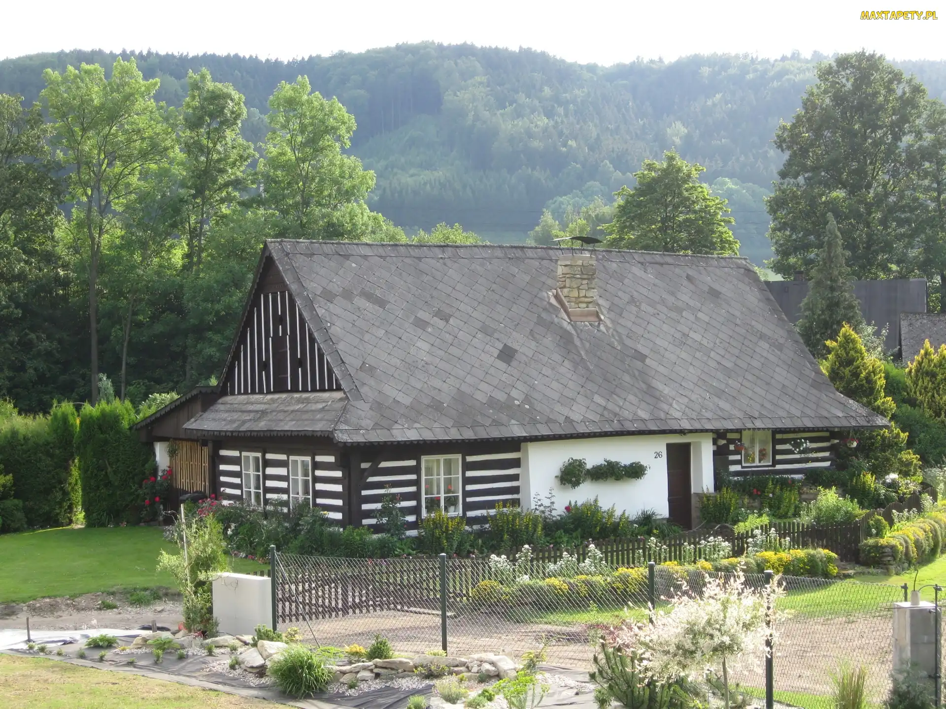 Ogródek, Drzewa, Domek