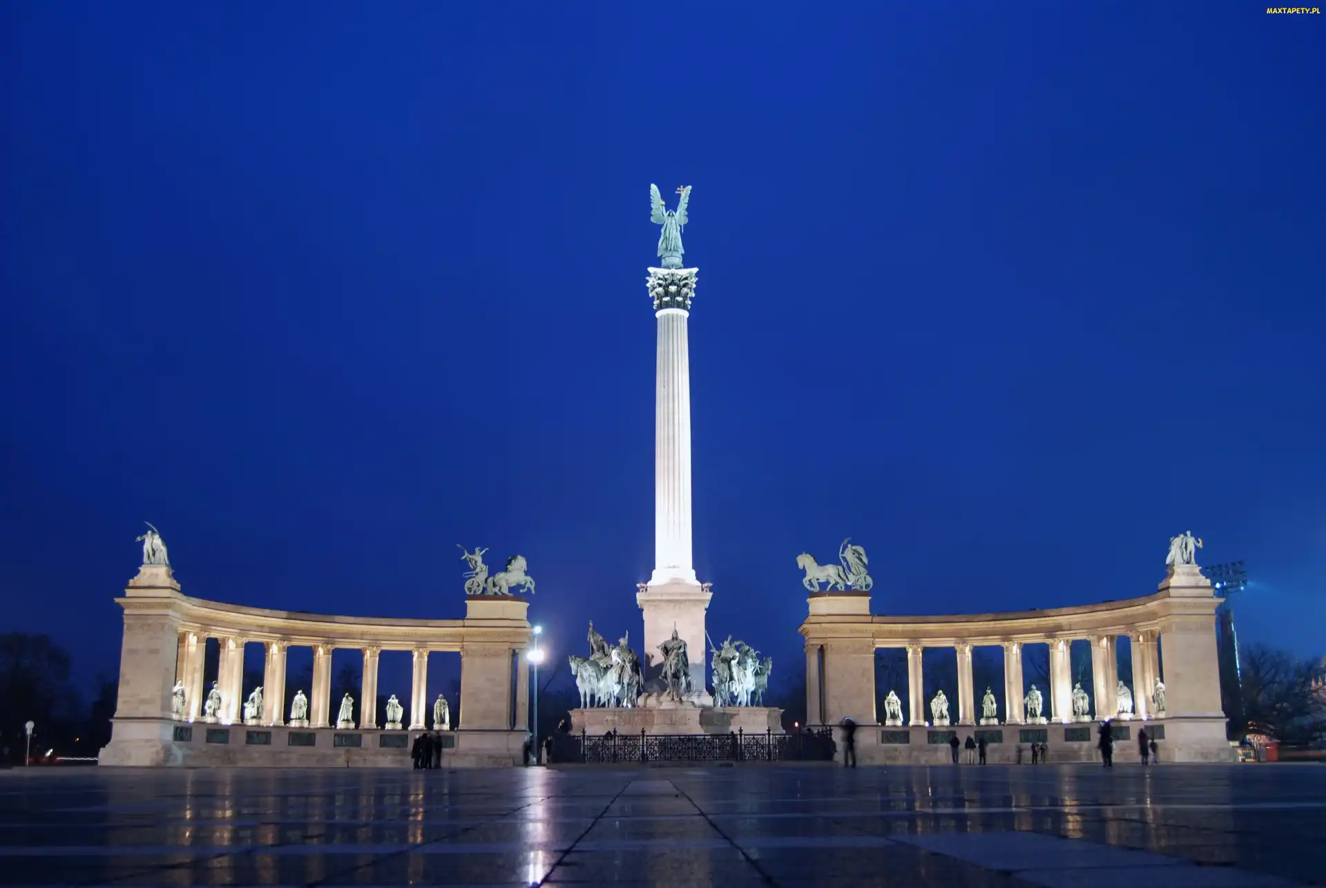 Budapeszt, Pomnik Millennium, Plac Bohaterów, Węgry