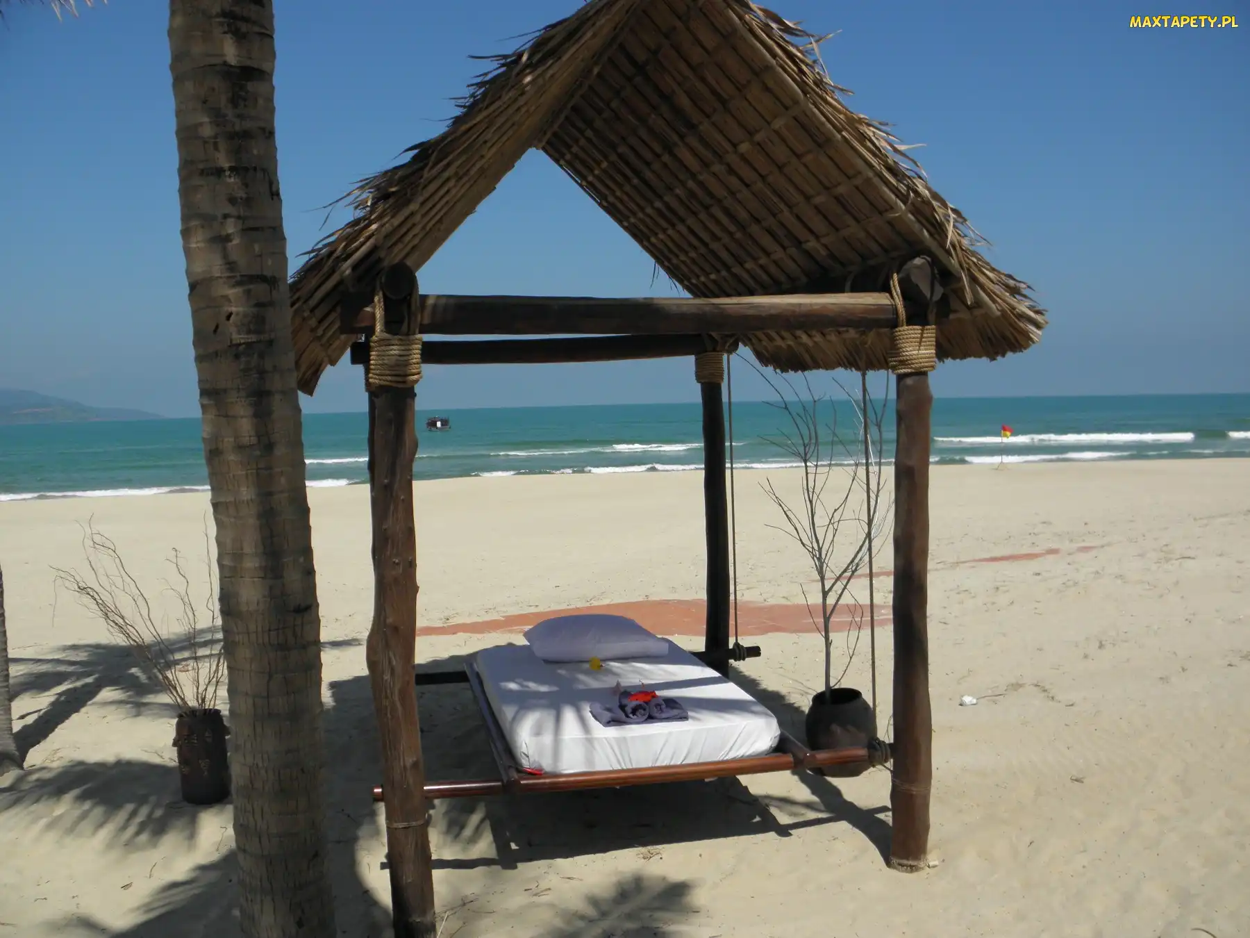 Piasek, Leżanka, Plaża, Morze