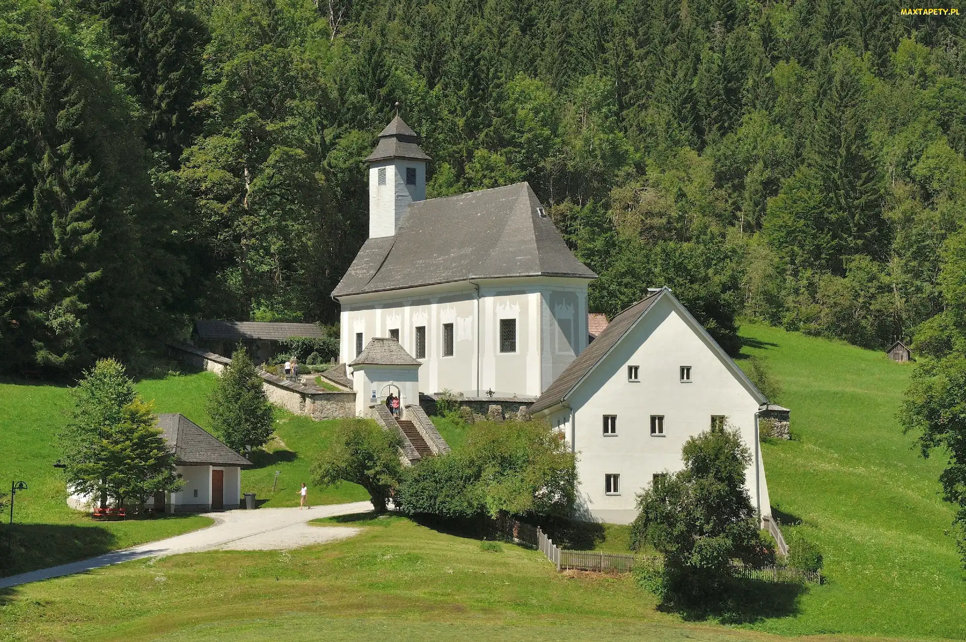 Trawa, Austria, Johnsbach, Drzewa, Kościółek