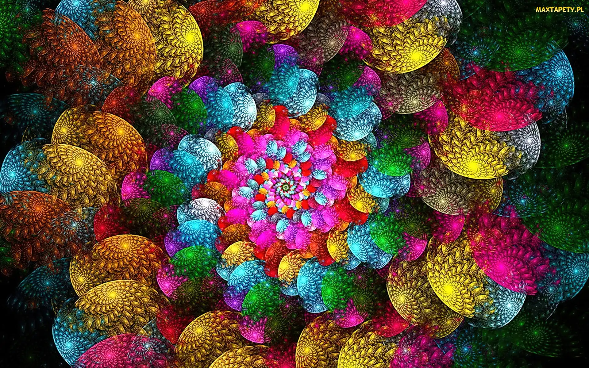 Grafika, Spirala, Abstrakcja, Kolorowa