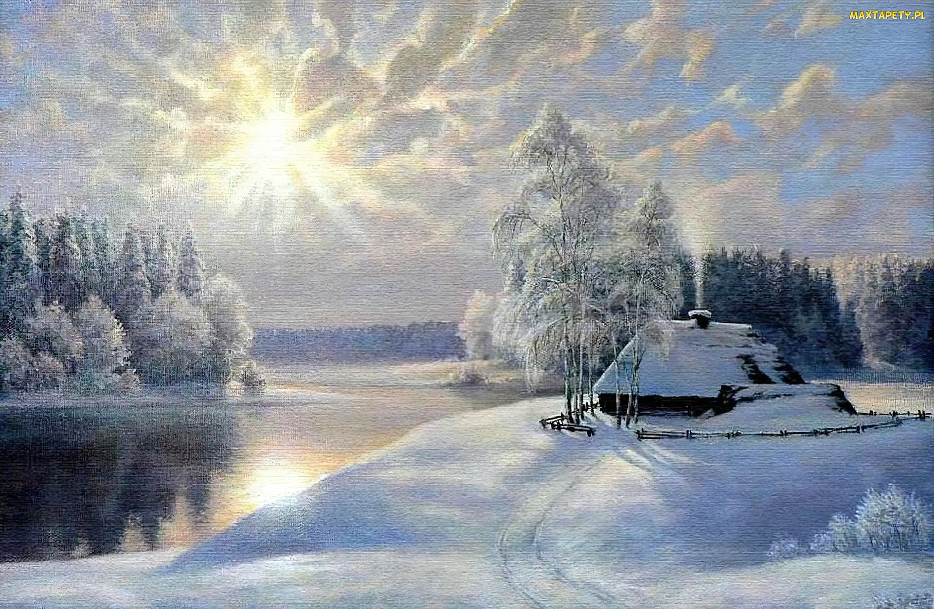 Rzeka, Vladimir Horns, Słońca, Obraz, Promienie