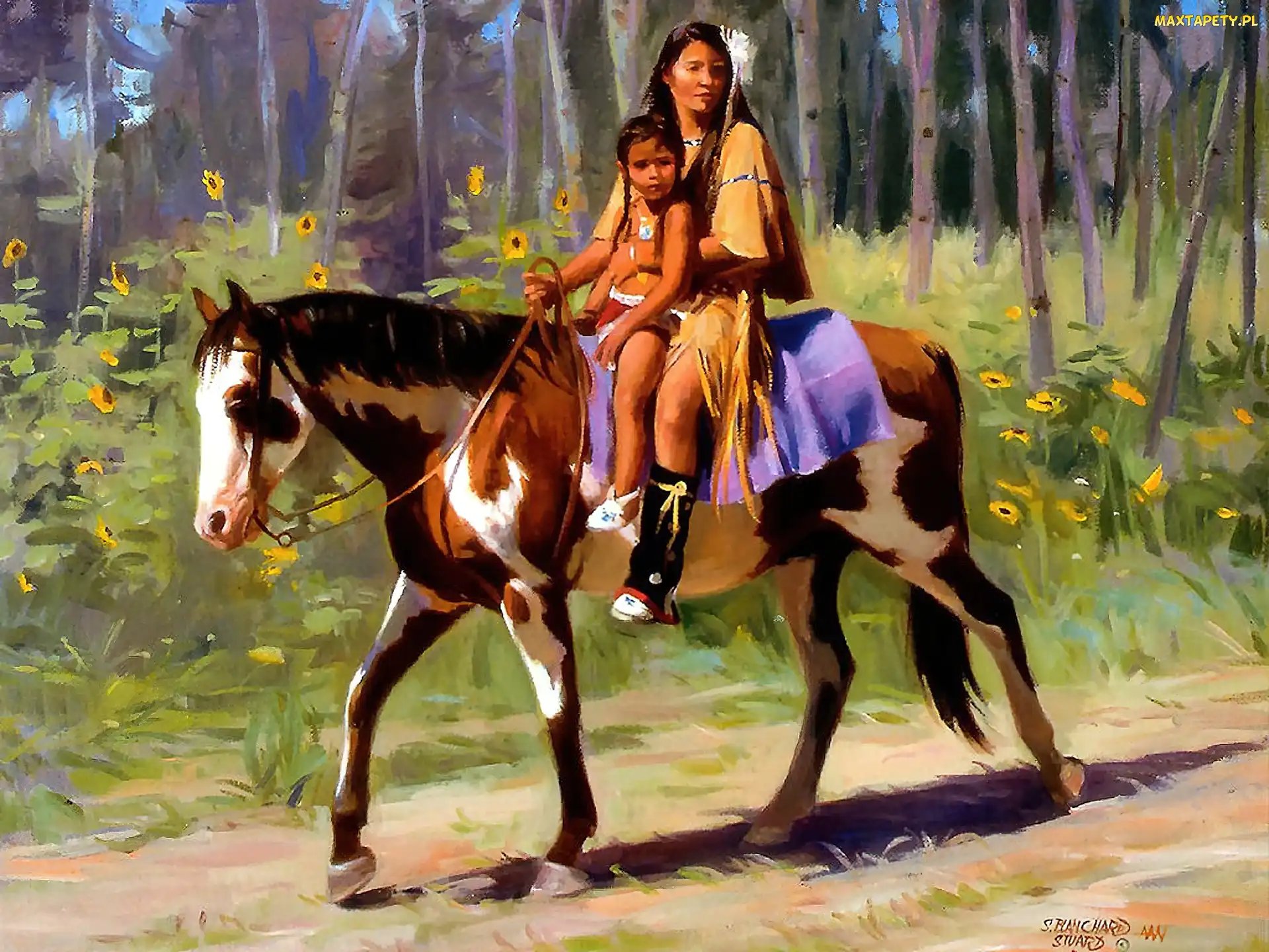 Indianka, Koń, Obraz