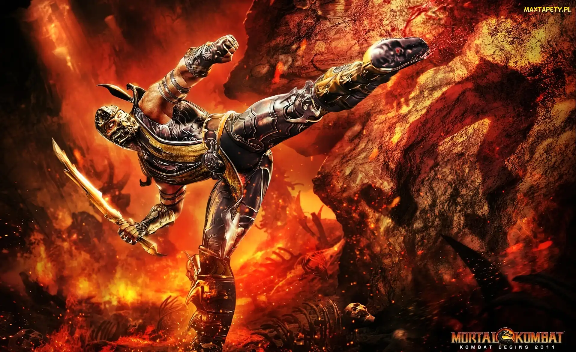 Lawa, Scorpion, Mężczyzna, Mortal Kombat
