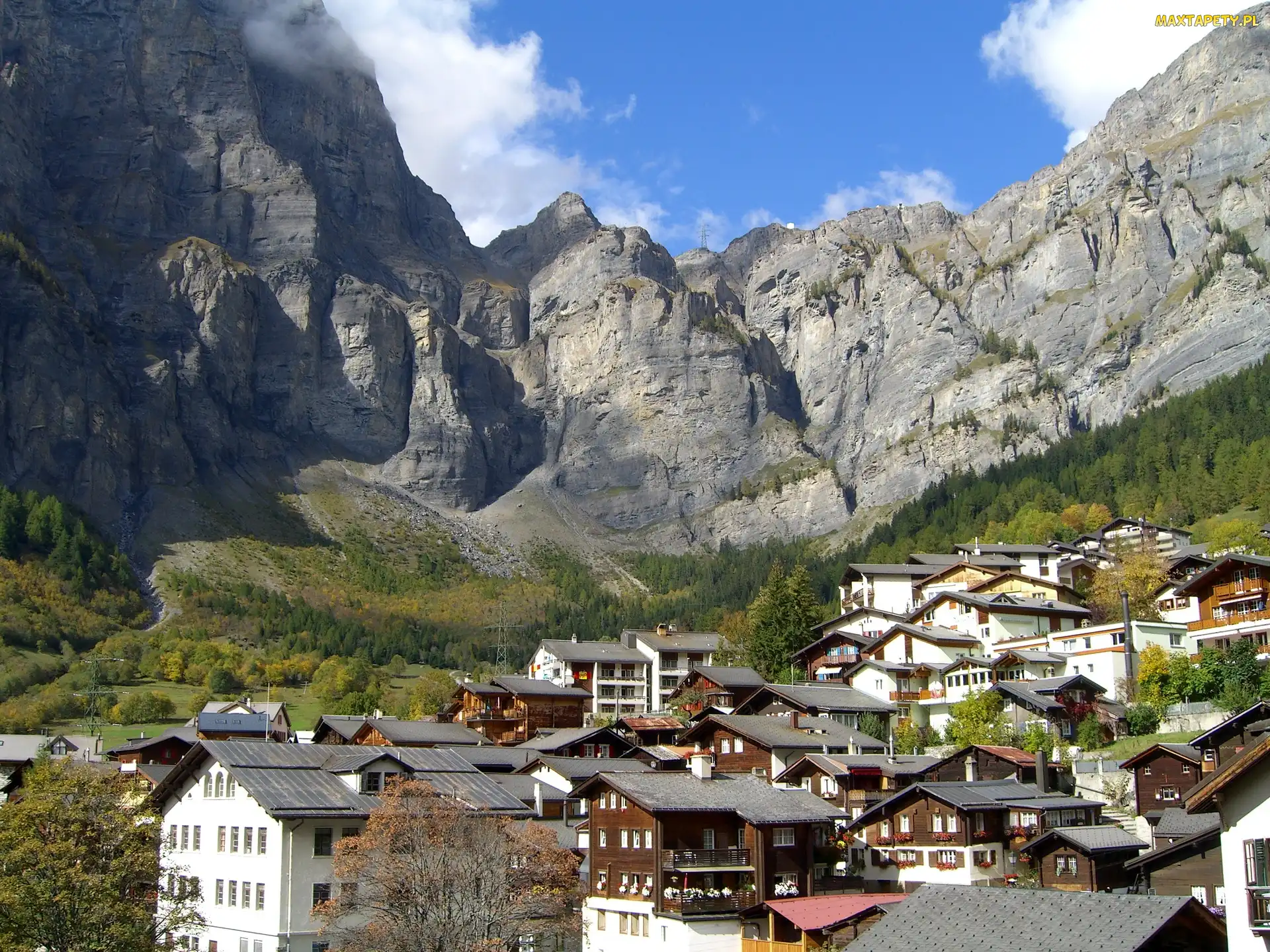 Góry, Szwajcaria, Miasteczko, Leukerbad