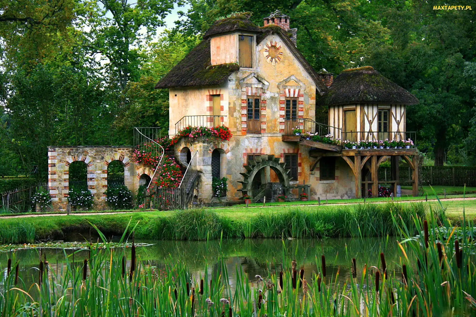 Młyn, Francja, Skansen, Staw