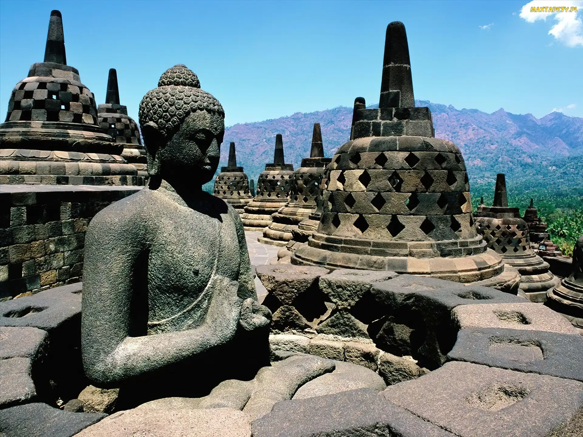 Borobudur, Indonezja, Budda, Posąg, Budowla