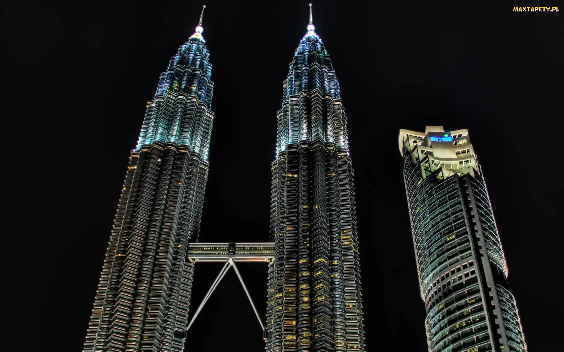 Petronas Towers, Malezja, Kuala Lumpur, Nocą