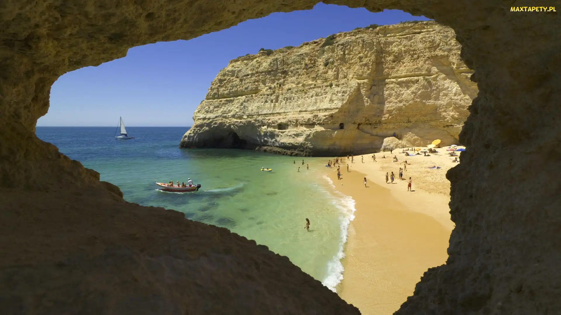 Portugalia, Algarve, Plaża, Łódki