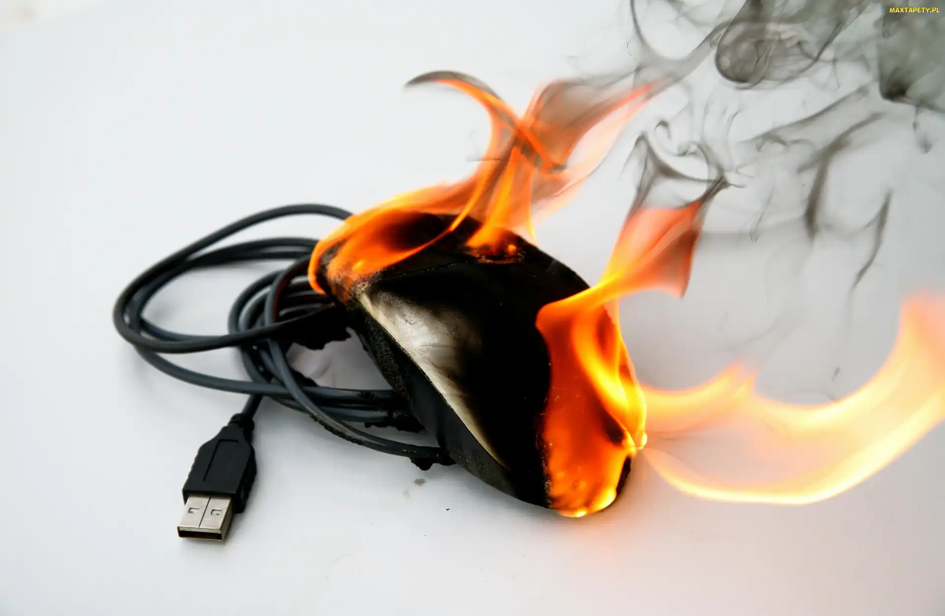 Dym, Płomień, Myszka, Płonąca, Przewodowa, USB