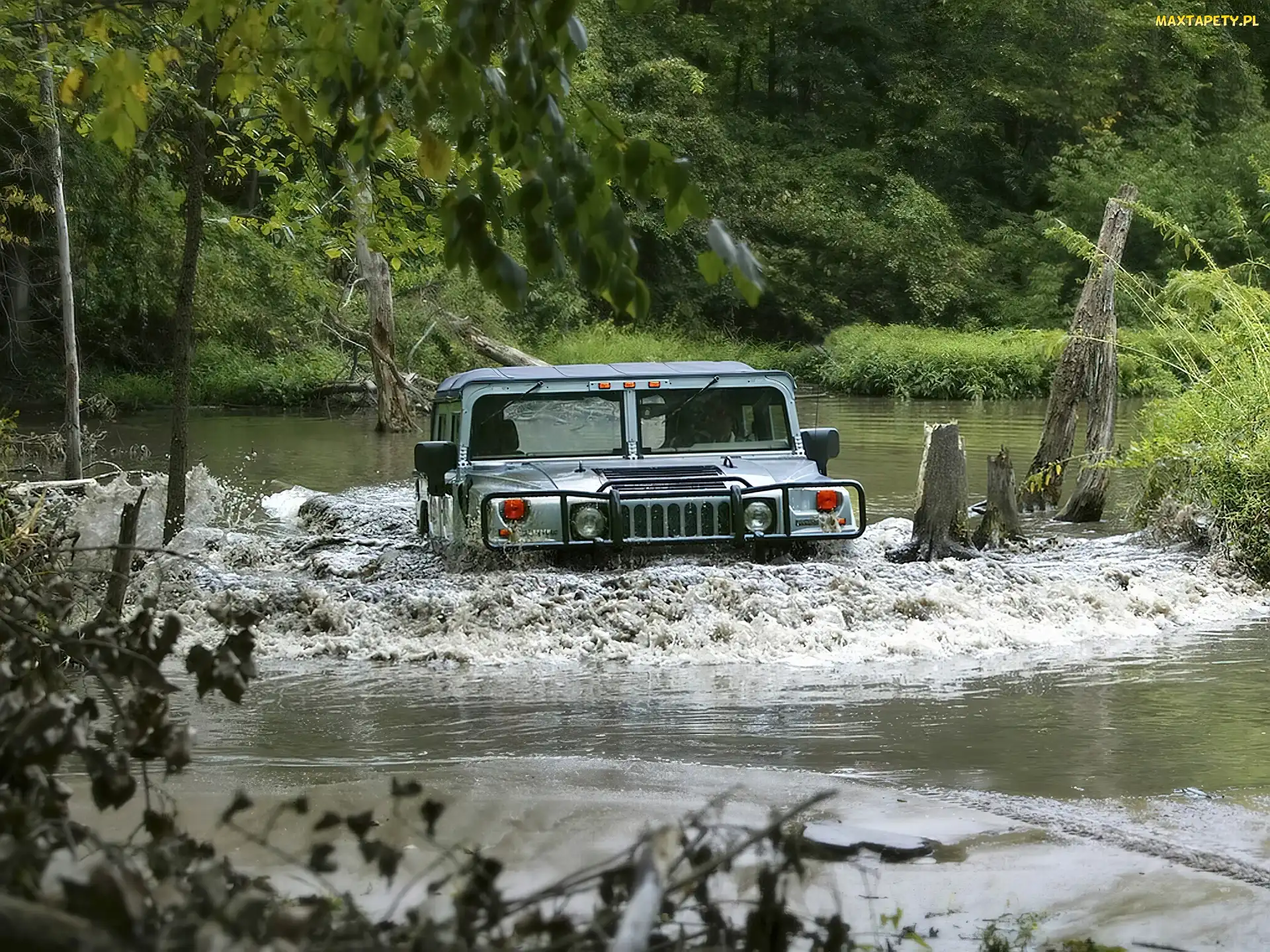 Przez, Hummer, Samochód, Rzekę, Przeprawa